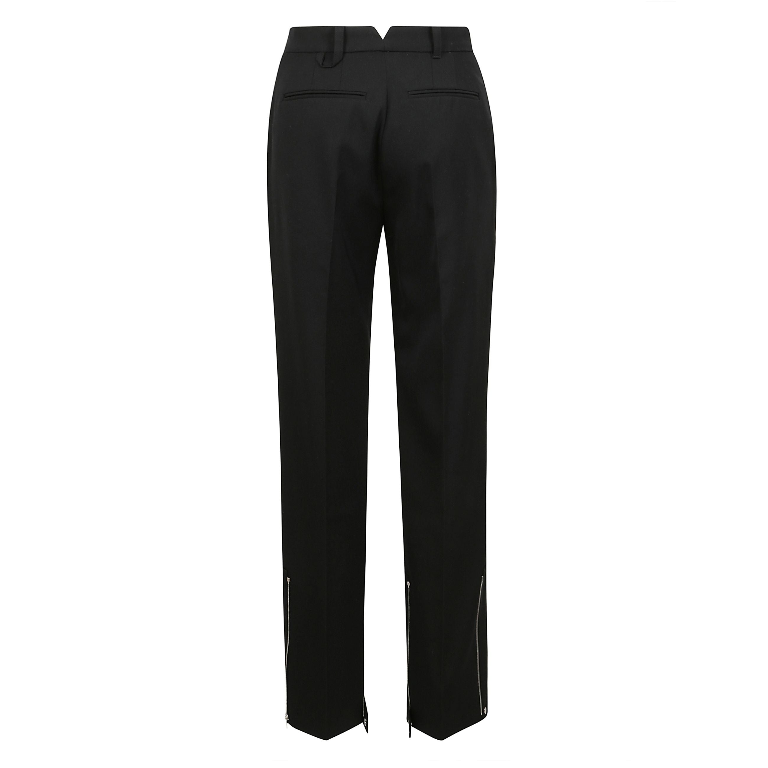 Pantaloni sartoriali reversibili a vita alta, zip e bottone a pressione sul retro della gamba per regolare la forma