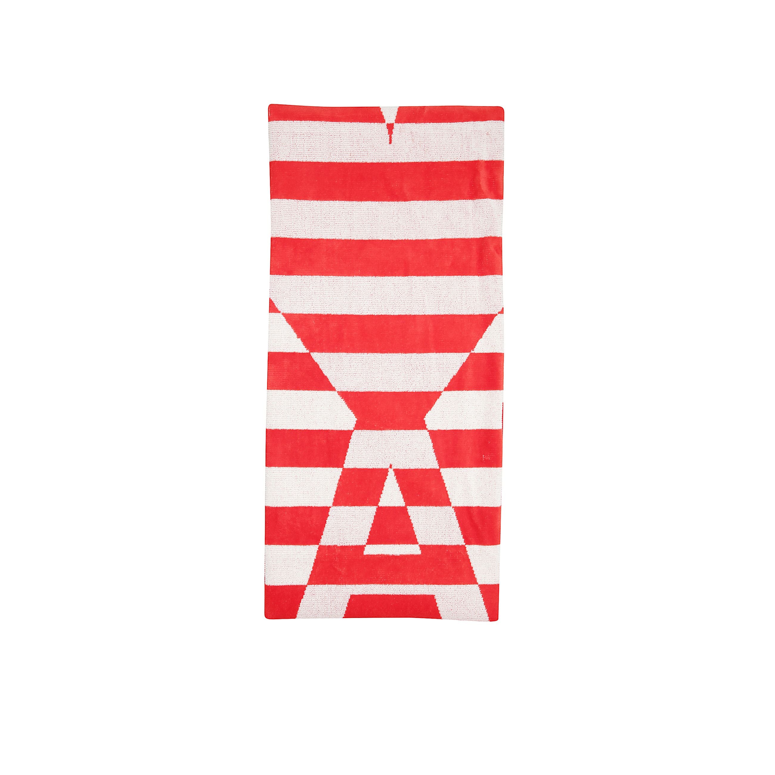 Telo mare in cotone con logo ami de coeur jacquard