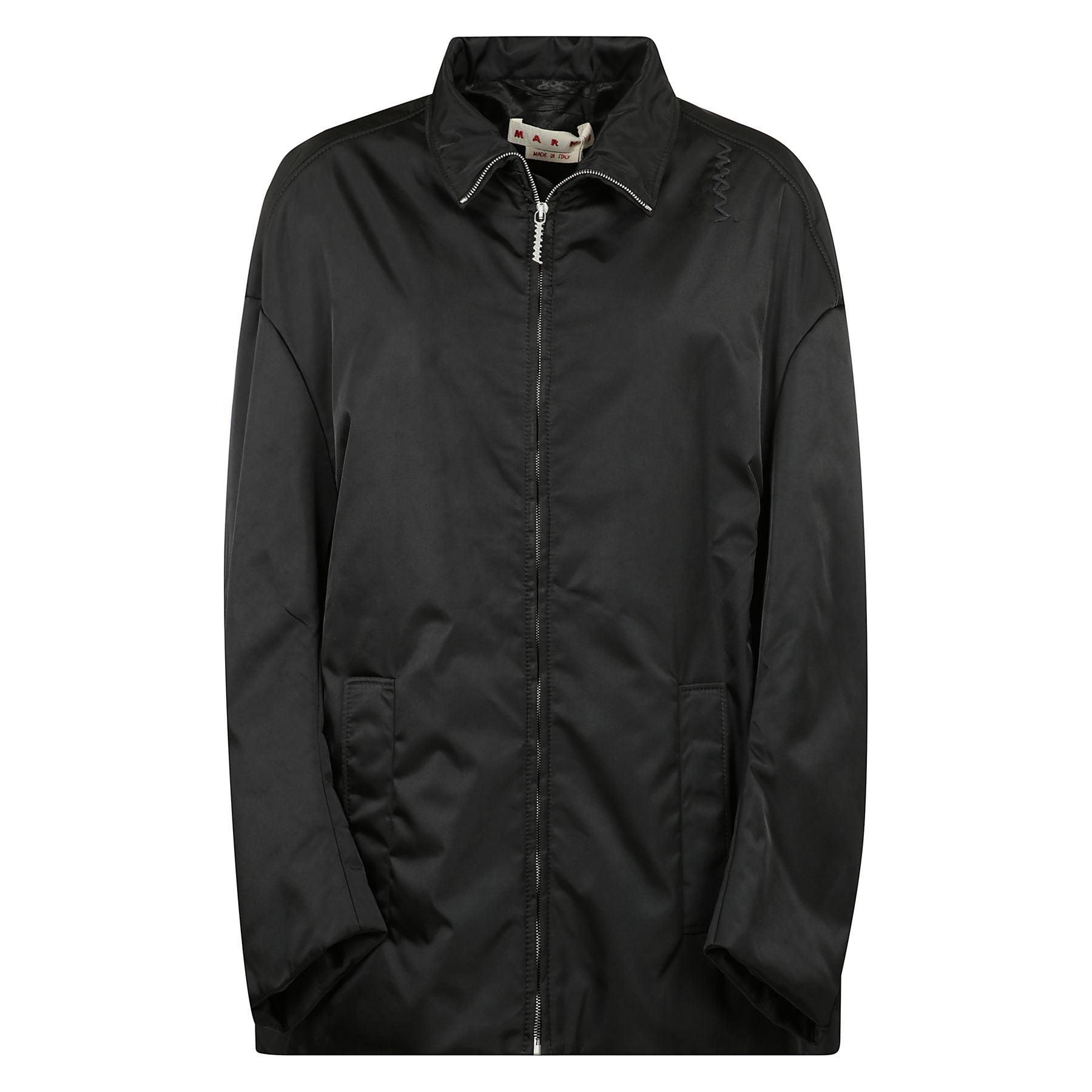 Bomber con collo alto e zip