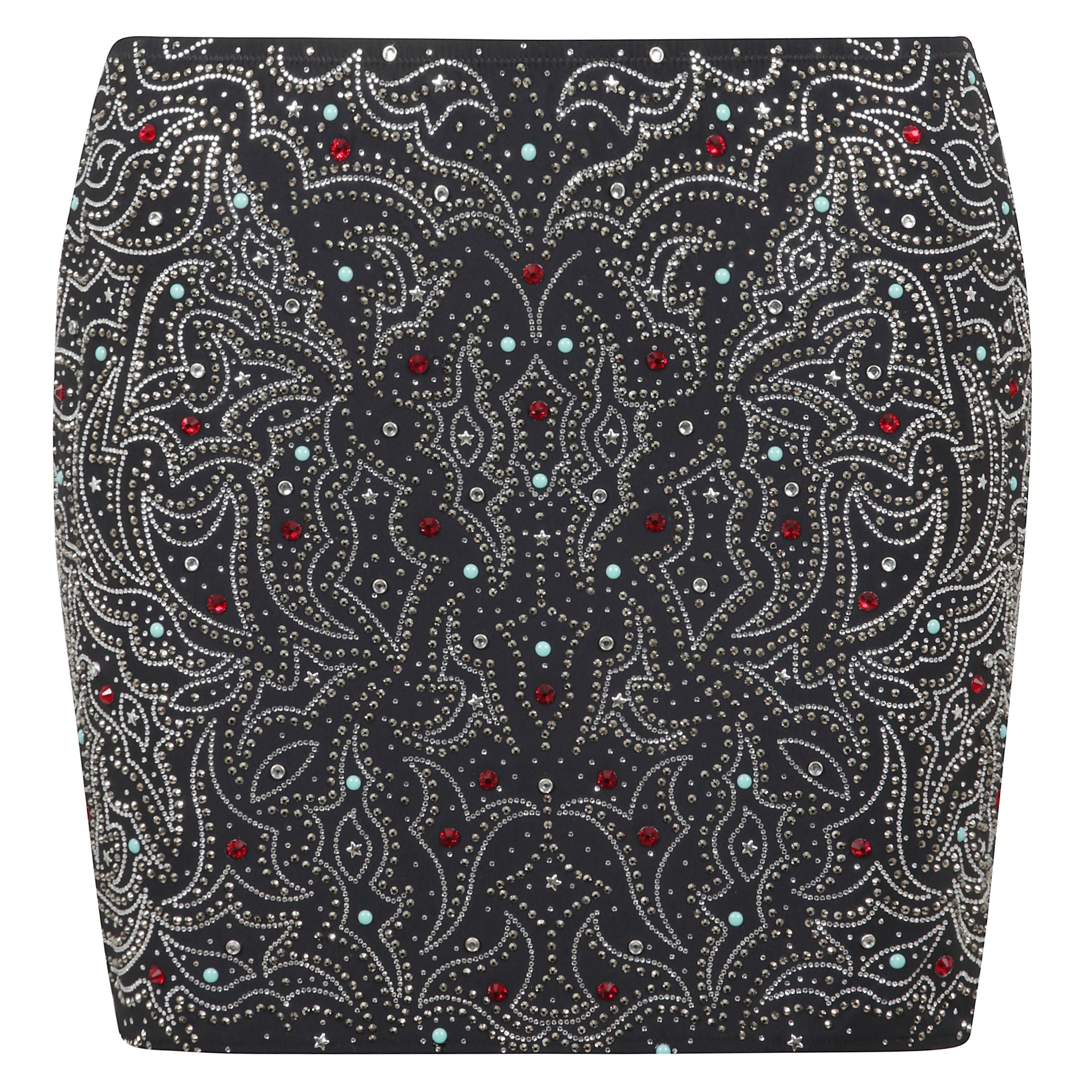 Questa mini gonna realizzata in microfibra premium con finitura morbida e abbellimenti texan ispirato.