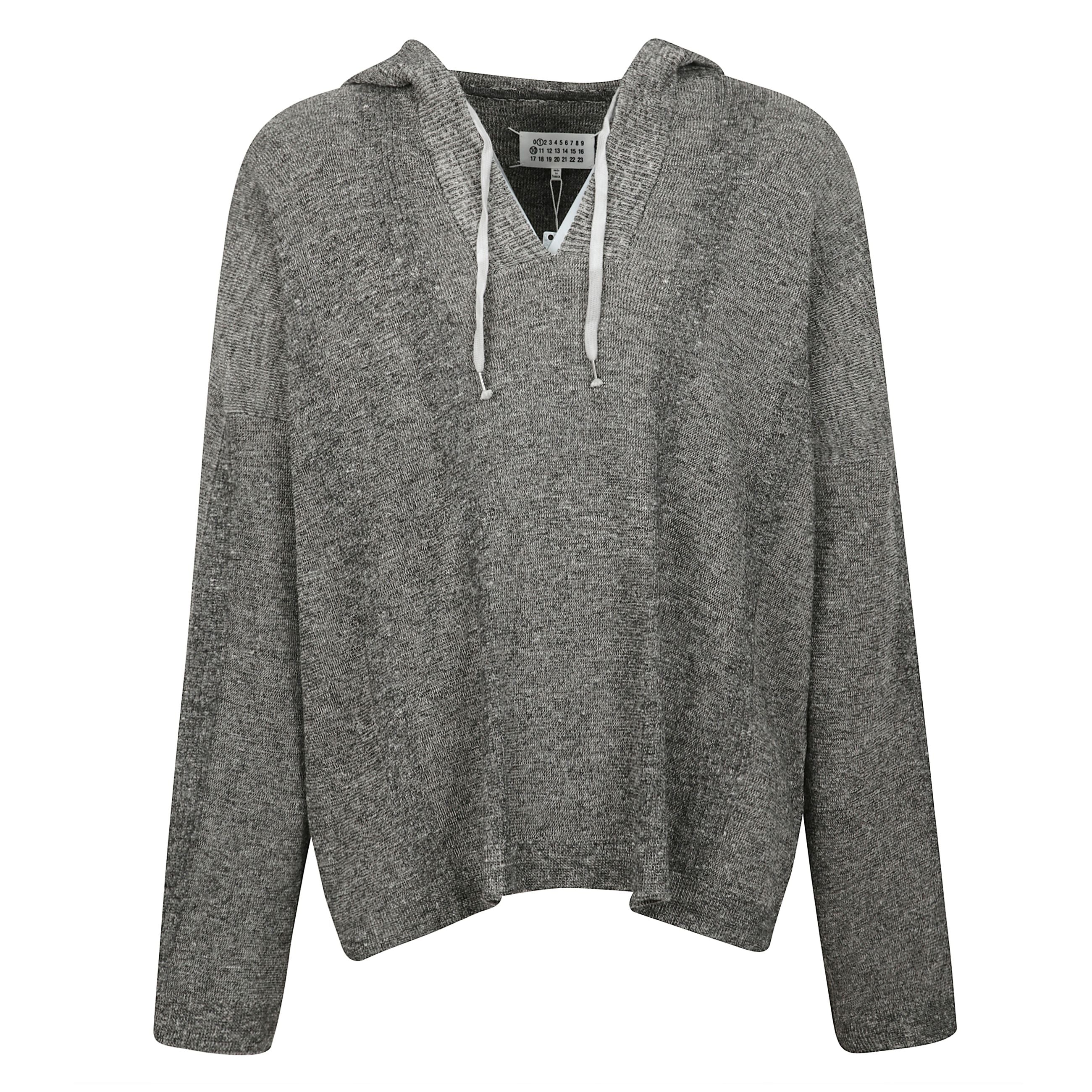 Felpa con cappuccio in rete con scollo a v, spalle cadenti e cappuccio con coulisse.