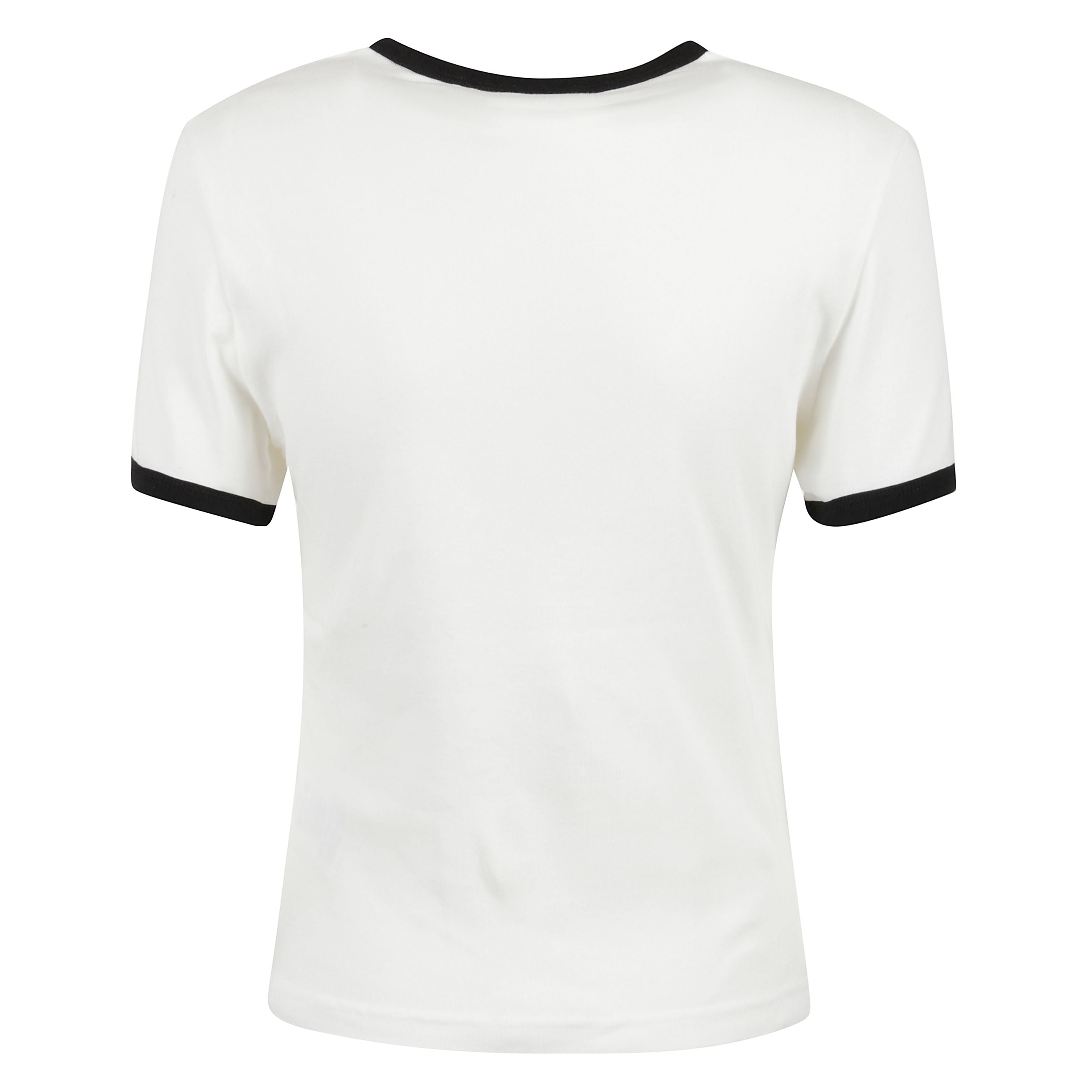 T-shirt a maniche corte courrèges. girocollo con bordini a contrasto. piccolo logo del brand sul petto.