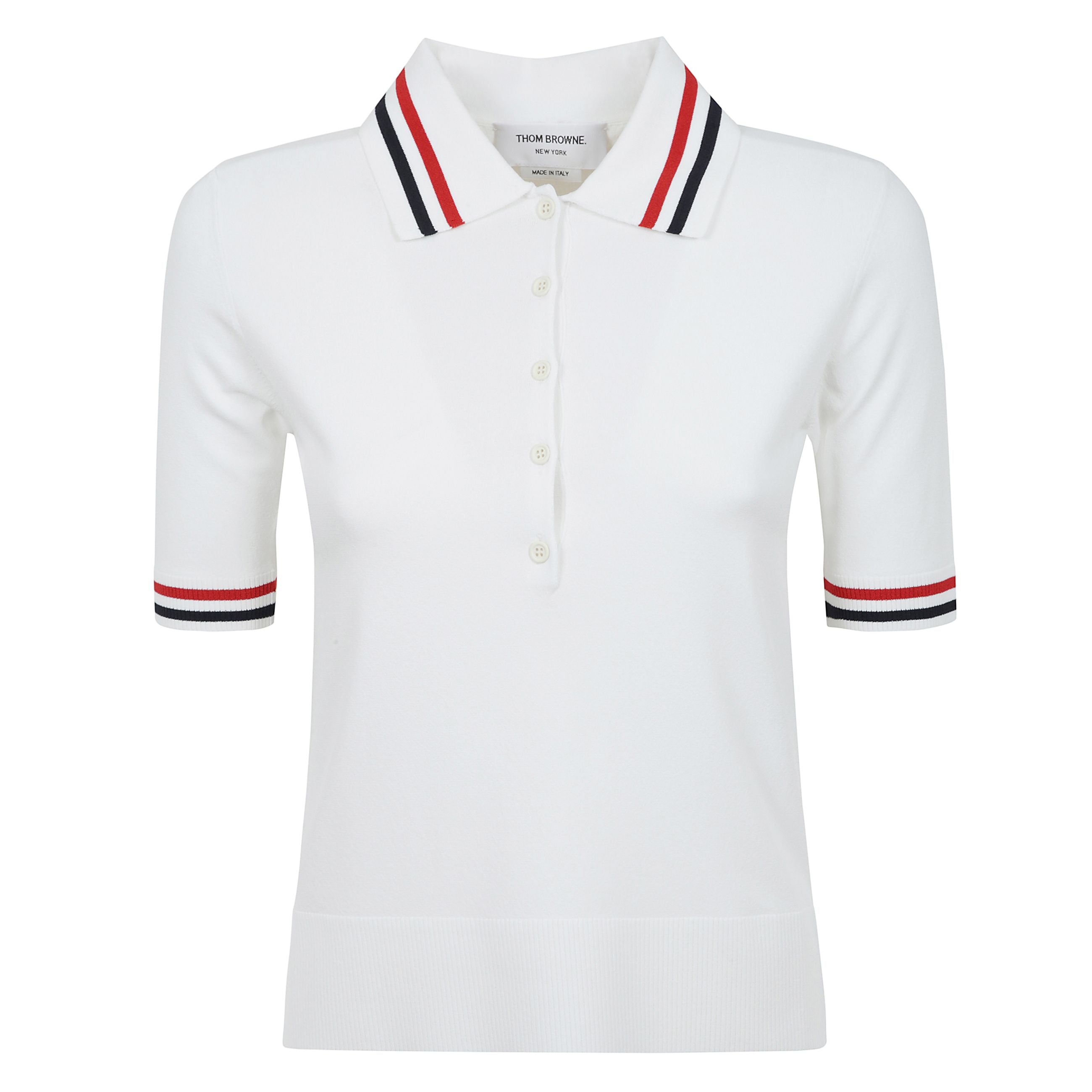 Polo in jersey dettaglio a righe rwb