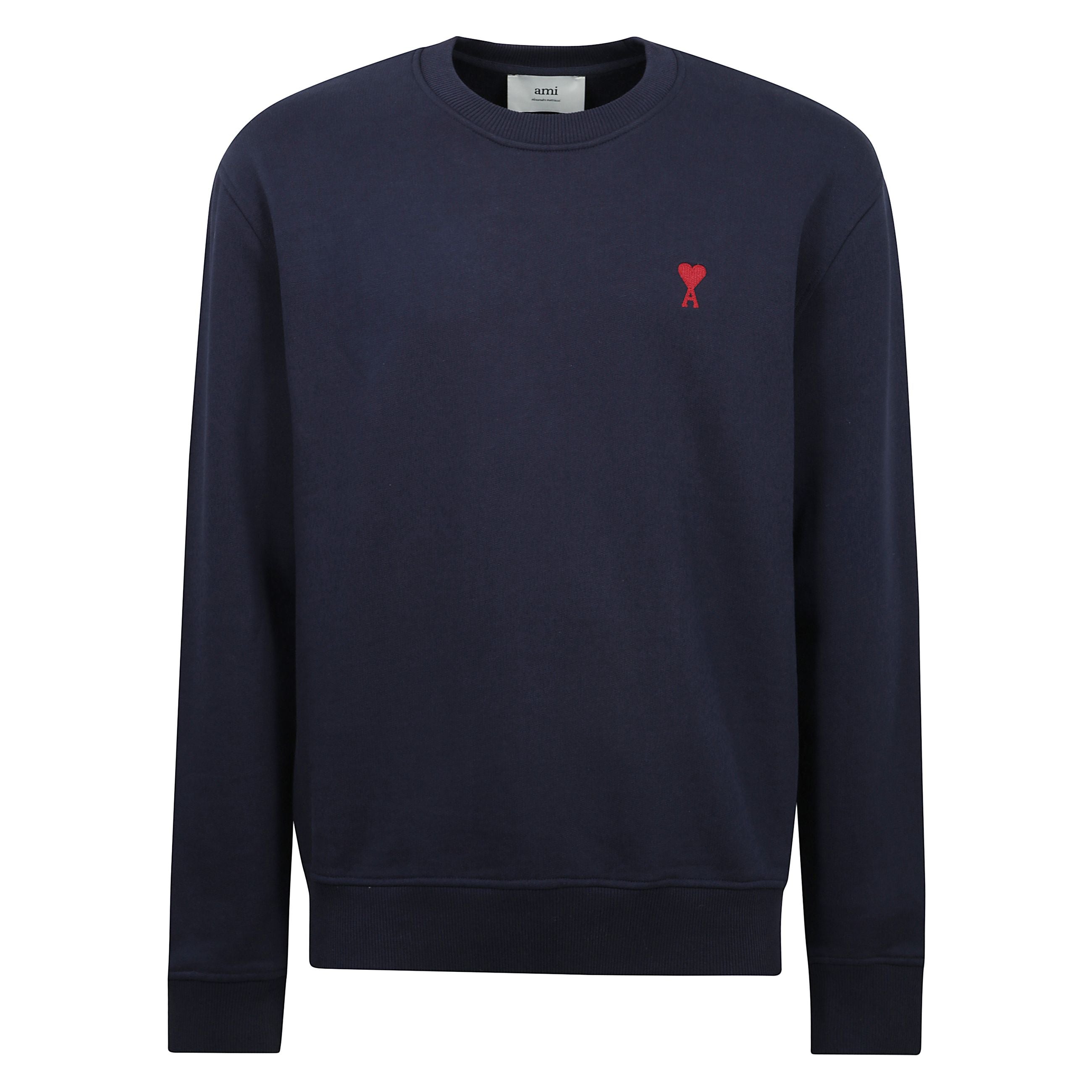 Felpa in cotone nero, caratteristico motivo con monogramma ami de coeur, logo sul retro, orlo e polsini a coste.