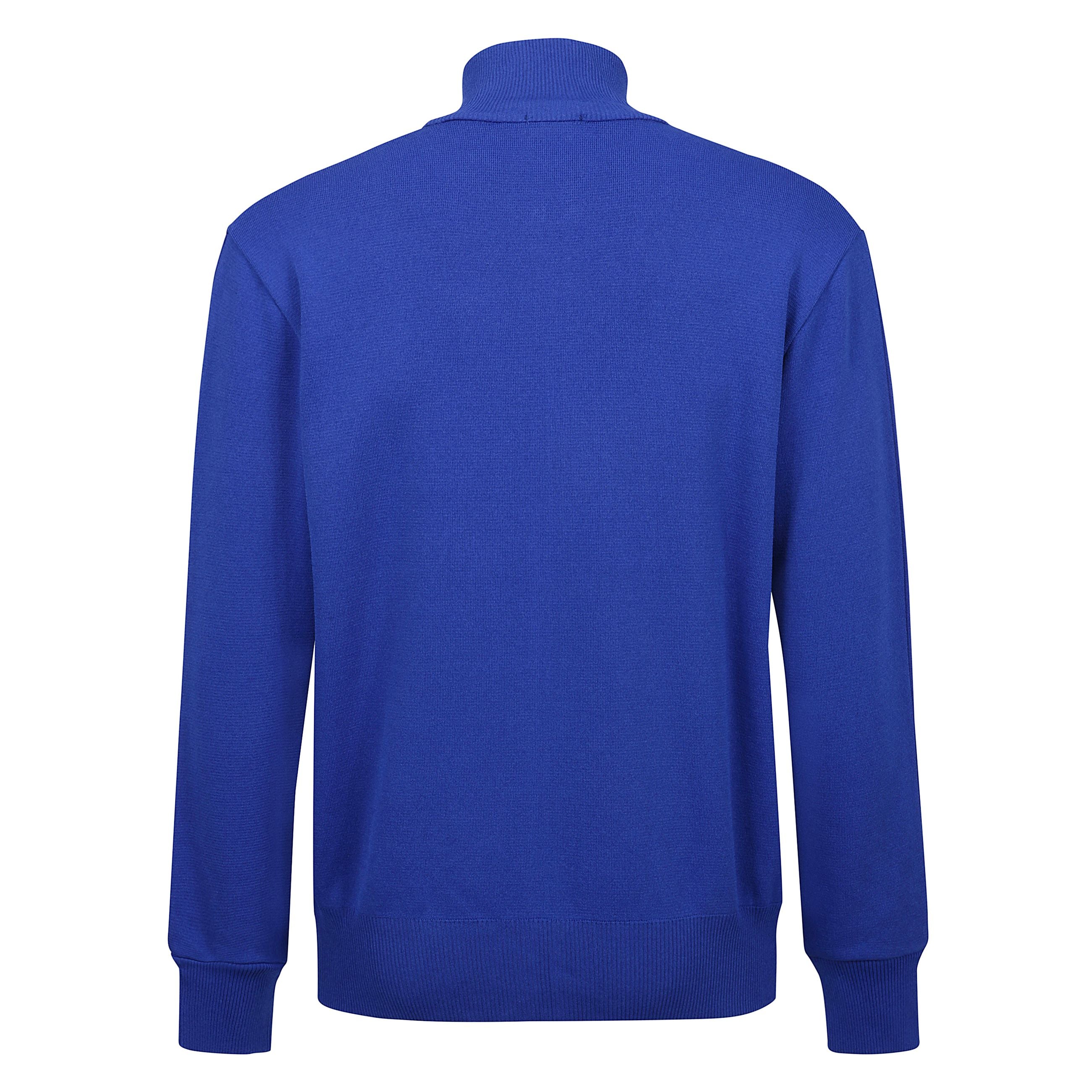 Felpa a collo alto con zip, logo ricamato sul petto, polsini e orlo a coste