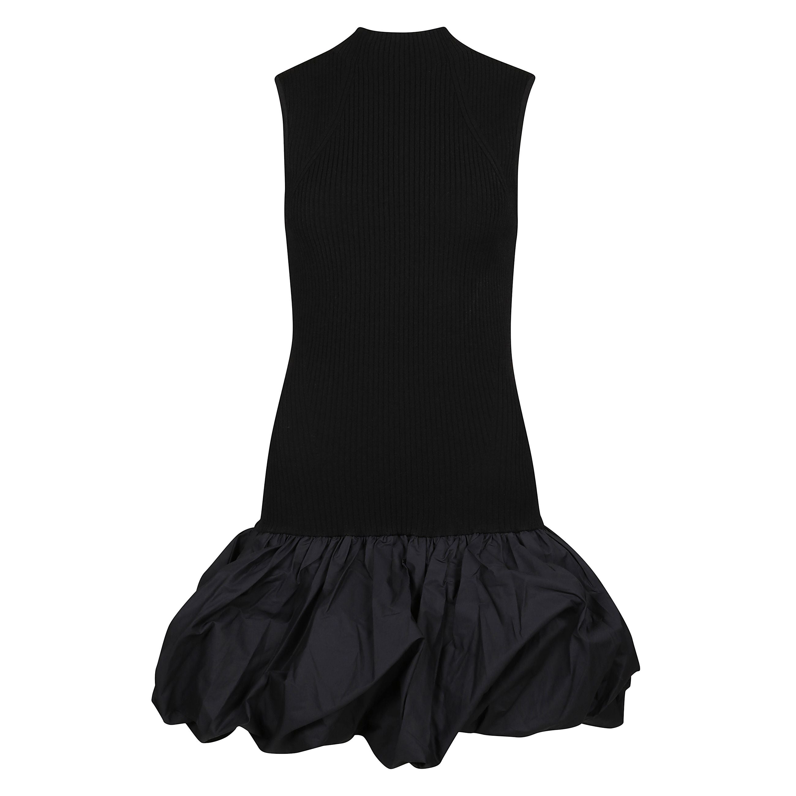 Abito mini con orlo a palloncino e collo a lupetto