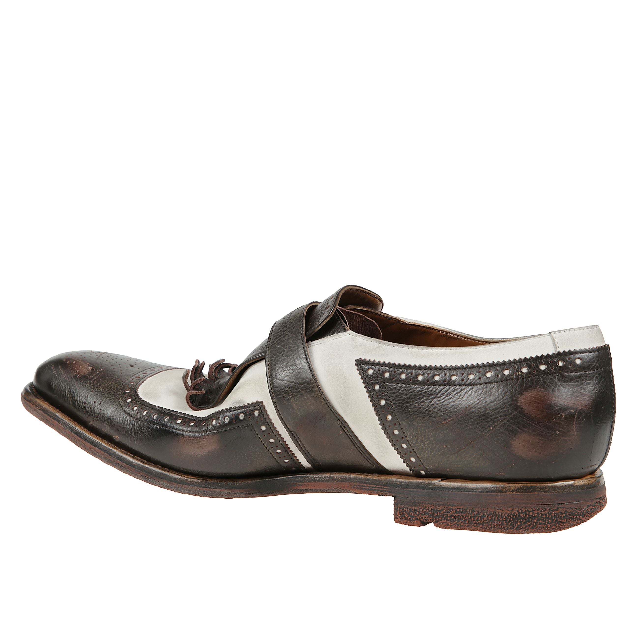 Shanghai mocassino in nabuk e pelle di vitello glacé.