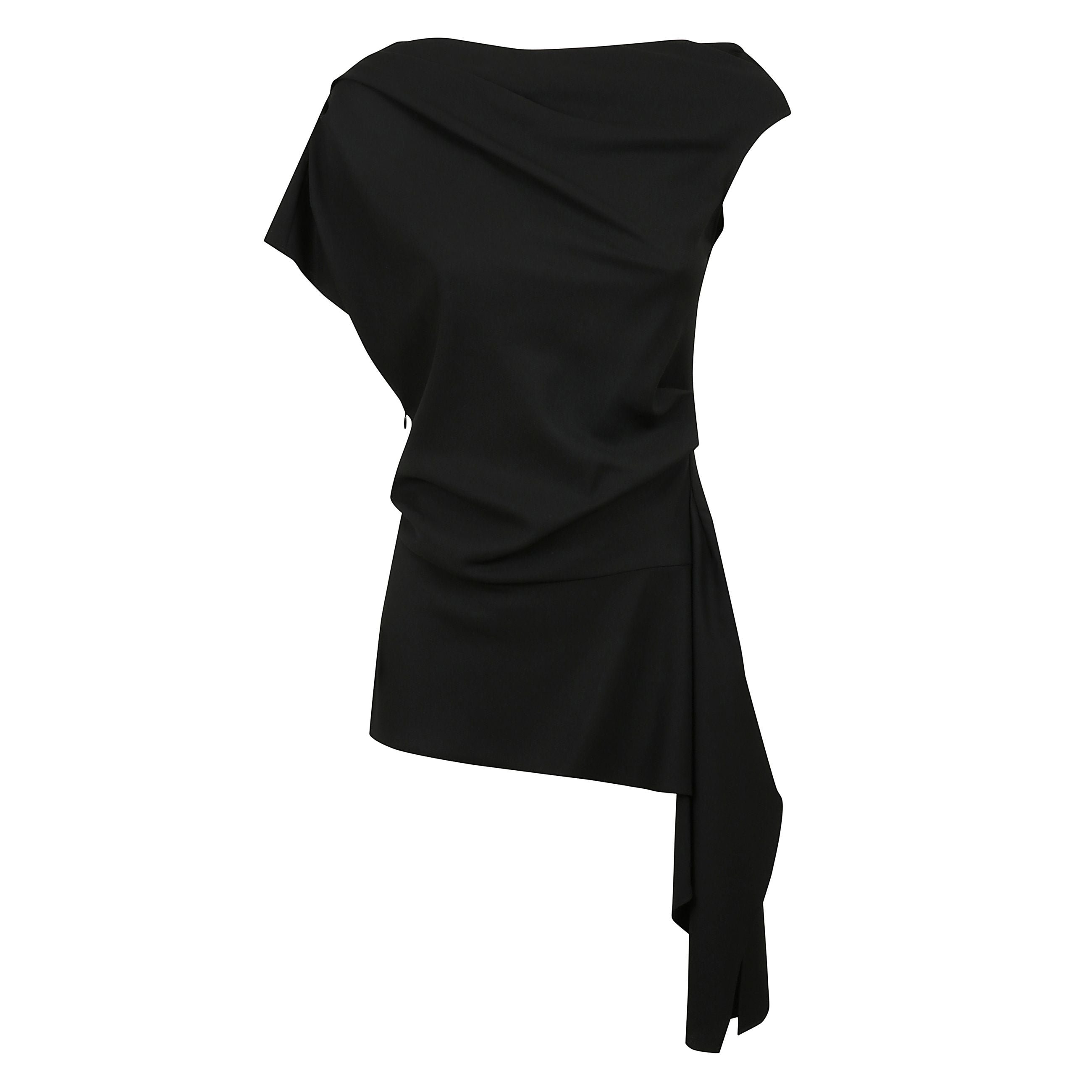 Saskia draped top con scollatura asimmetrica e design drappeggiato