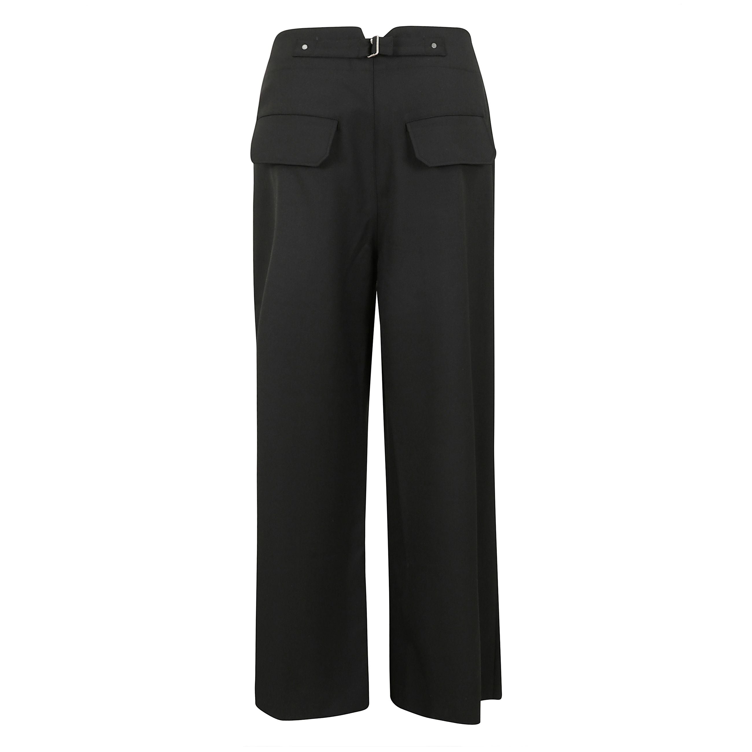 Pantaloni ampi con piega e laccetti