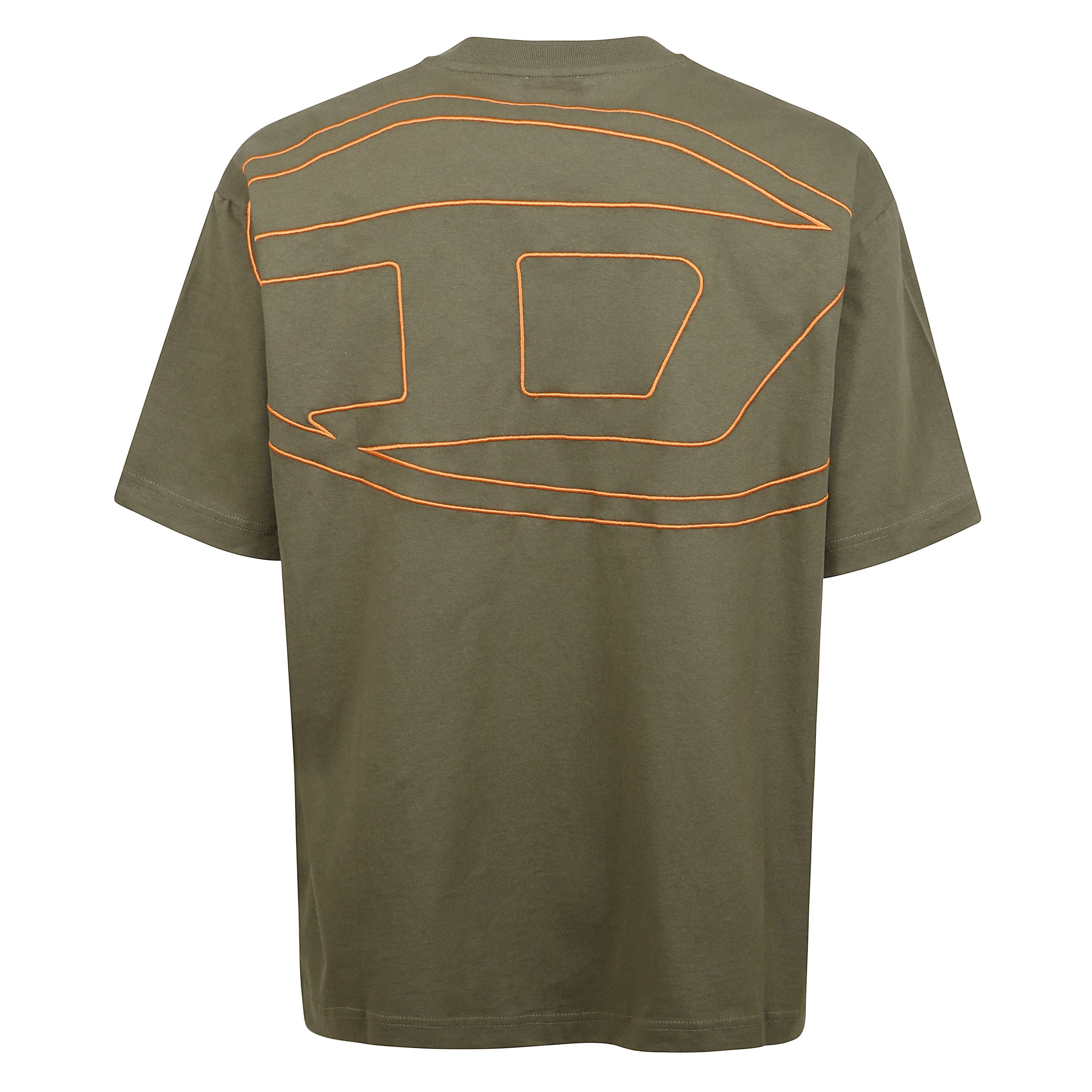 T-boggy-megoval-d maglietta con macro logo oval d ricamato a contrasto sul retro e sul petto in versione mini tono su tono.