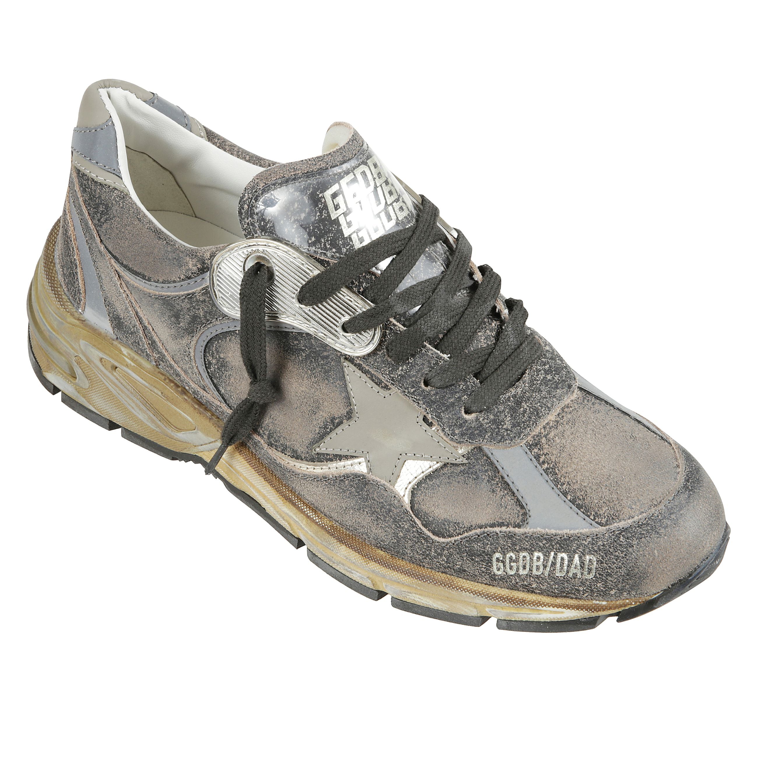 Sneakers dad-star in suede e nylon con stella e talloncino in pelle kaki