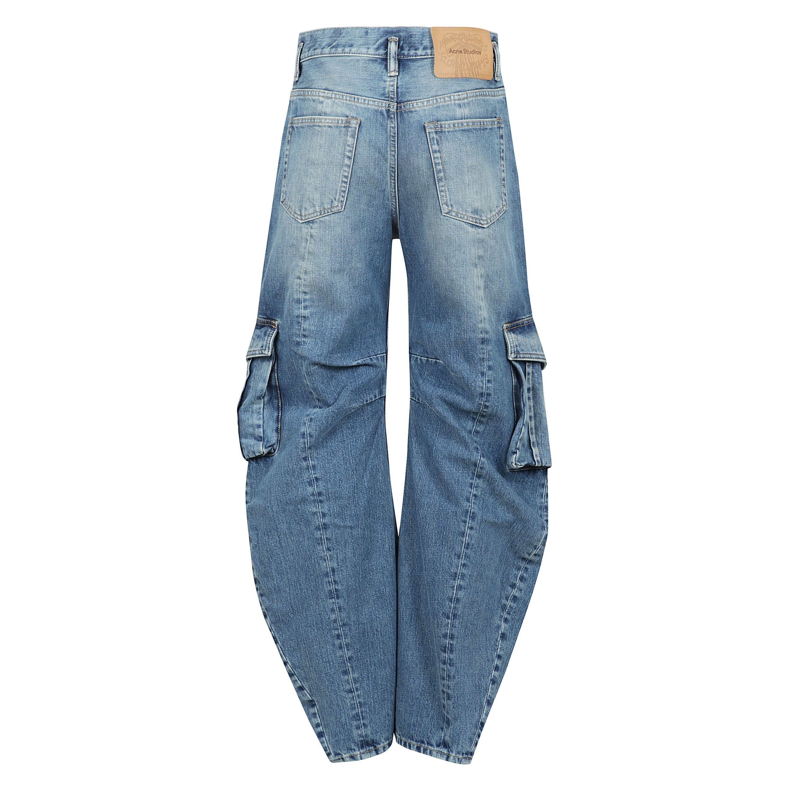 Fn-wn-trou001409 denim cargo con tasche laterali