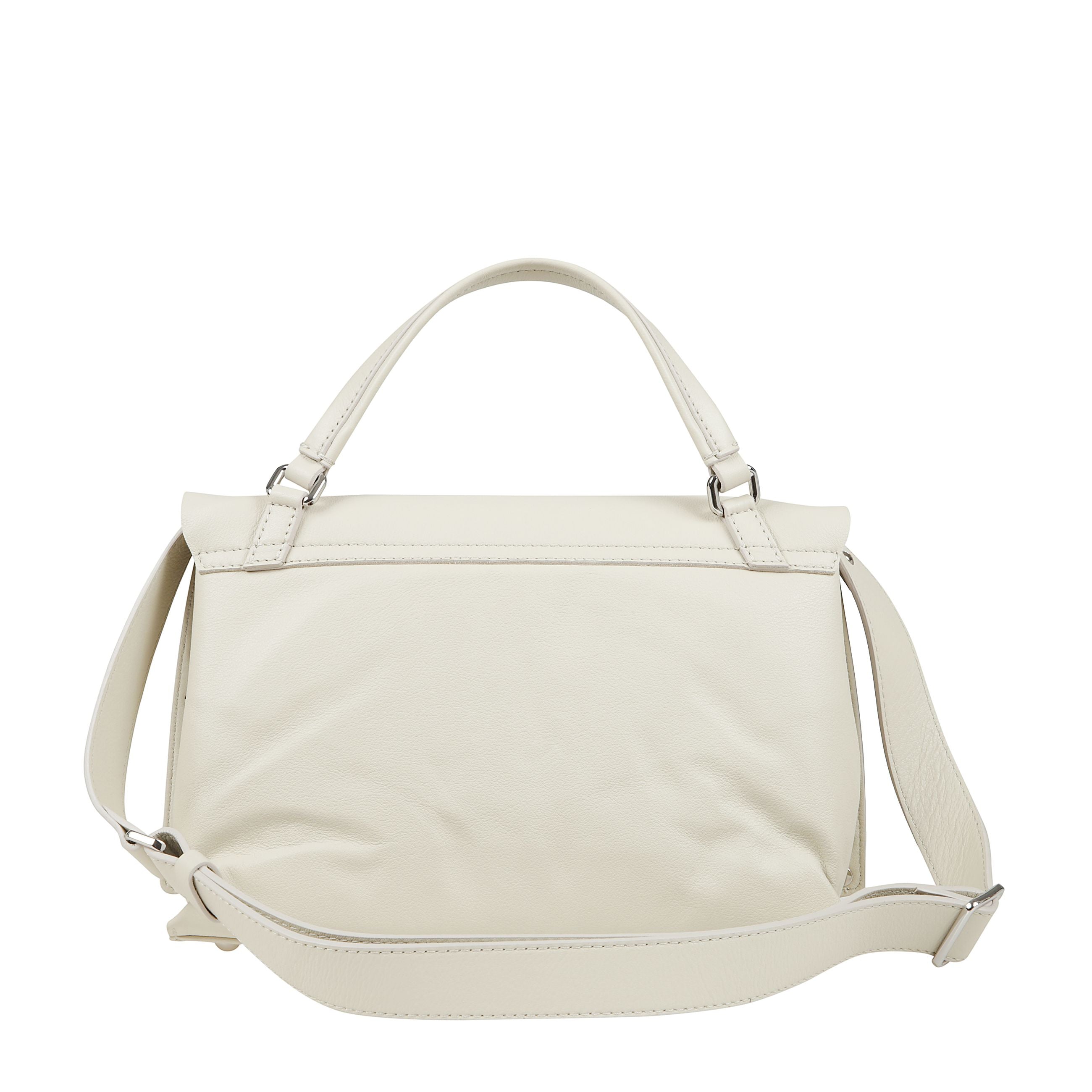 Borsa a mano con chiusura a girello, tracolla regolabile e rimovibile e tasche a soffietto interne