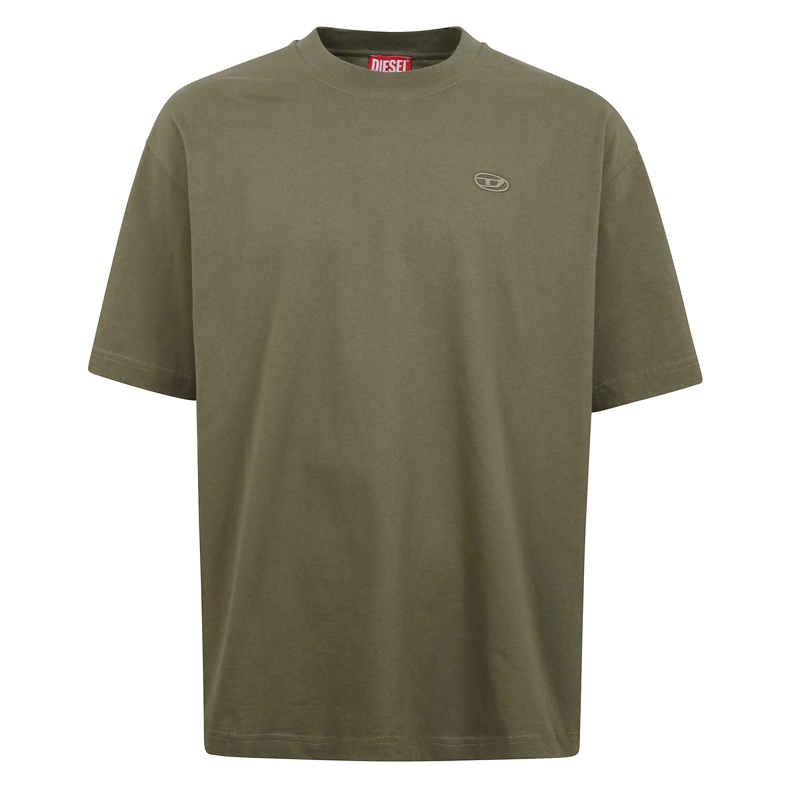 T-boggy-megoval-d maglietta con macro logo oval d ricamato a contrasto sul retro e sul petto in versione mini tono su tono.