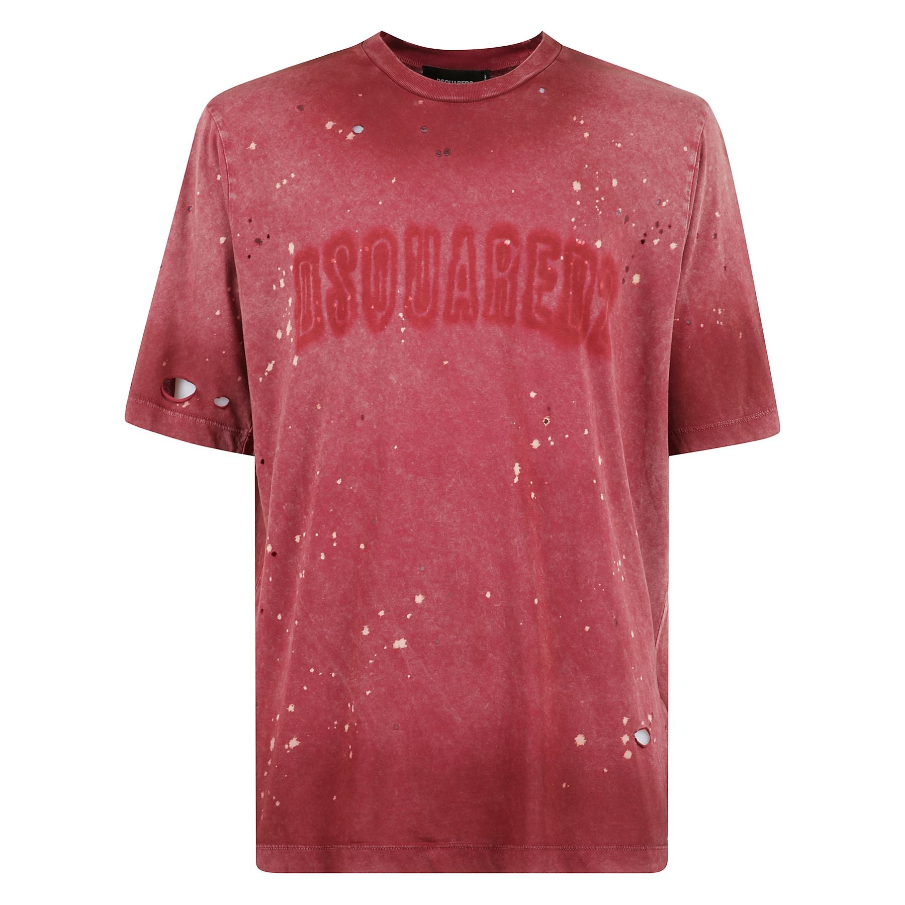 T-shirt con logo a contrasto, effetto vintage in cotone