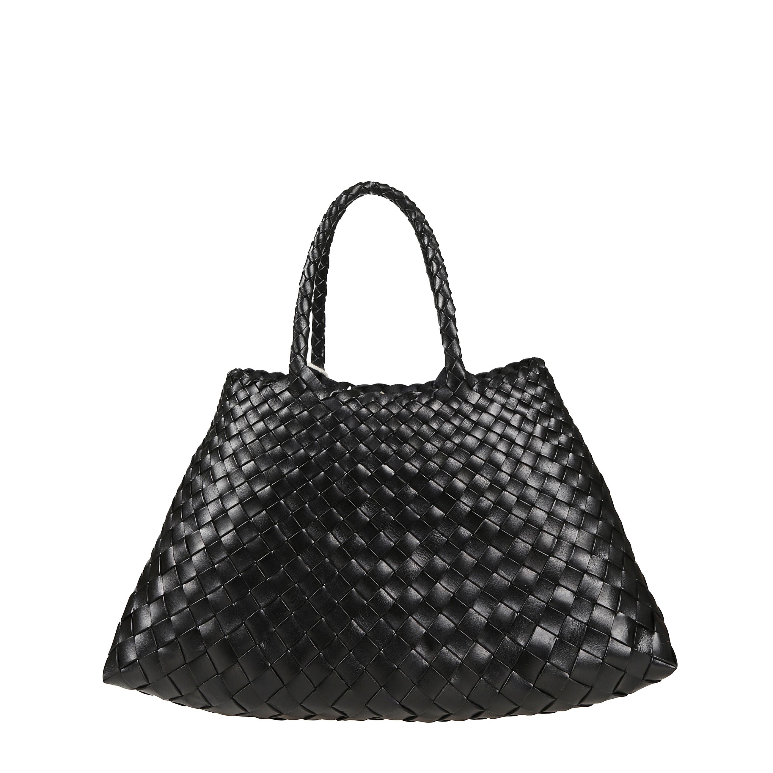 Santa croce big di dragon diffusion. corpo in pelle intrecciata a mano. manici superiori in pelle intrecciata.