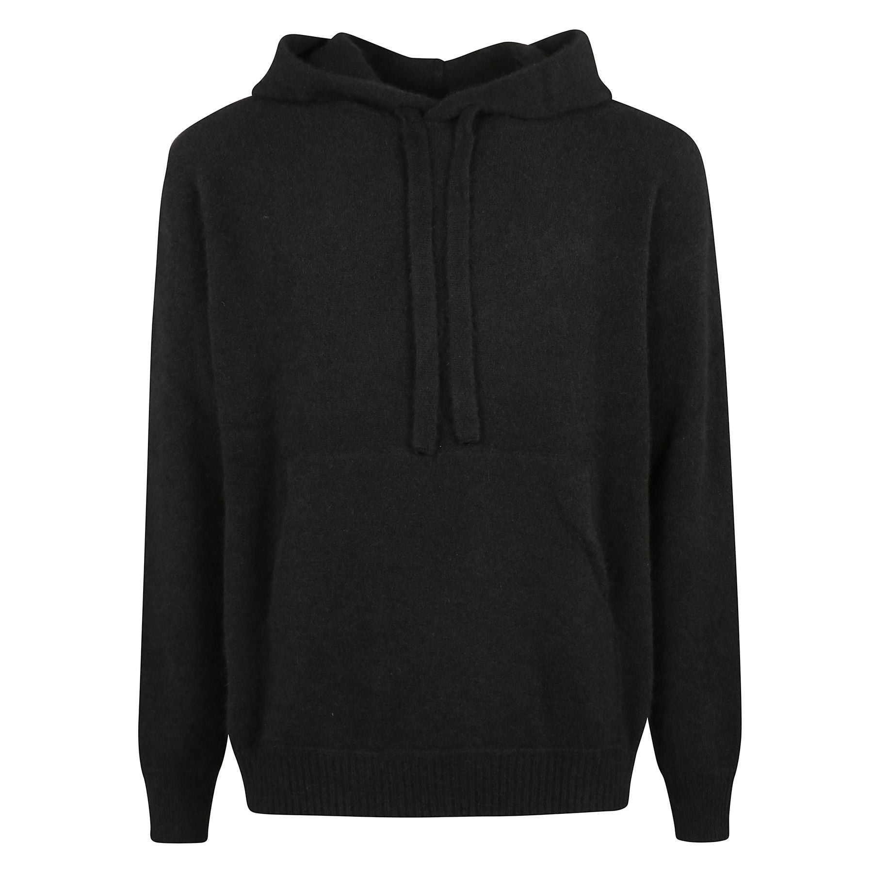 Felpa ampia, con cappuccio e coulisse regolabili. realizzata in misto cashmere e seta.