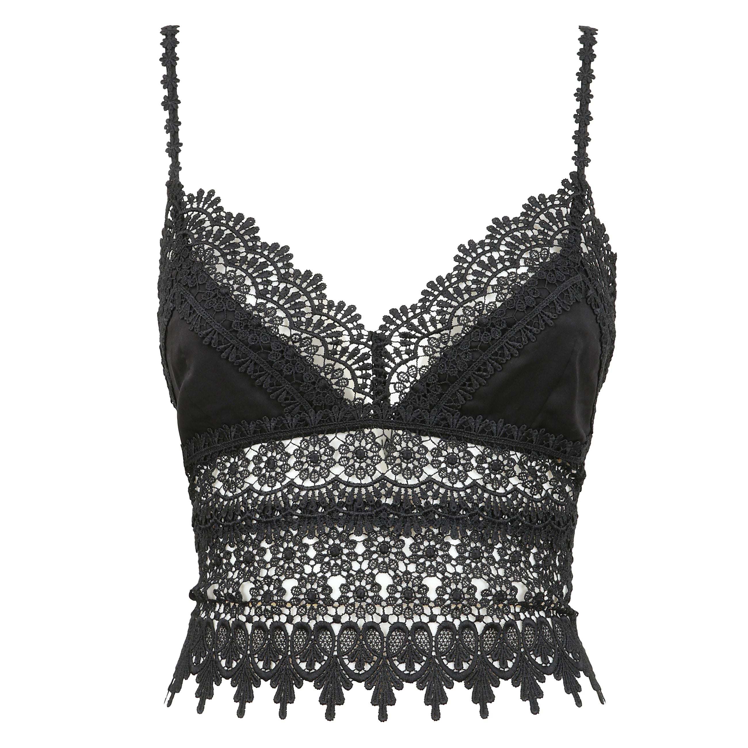 Top dana charo ruiz in cotone e pizzo