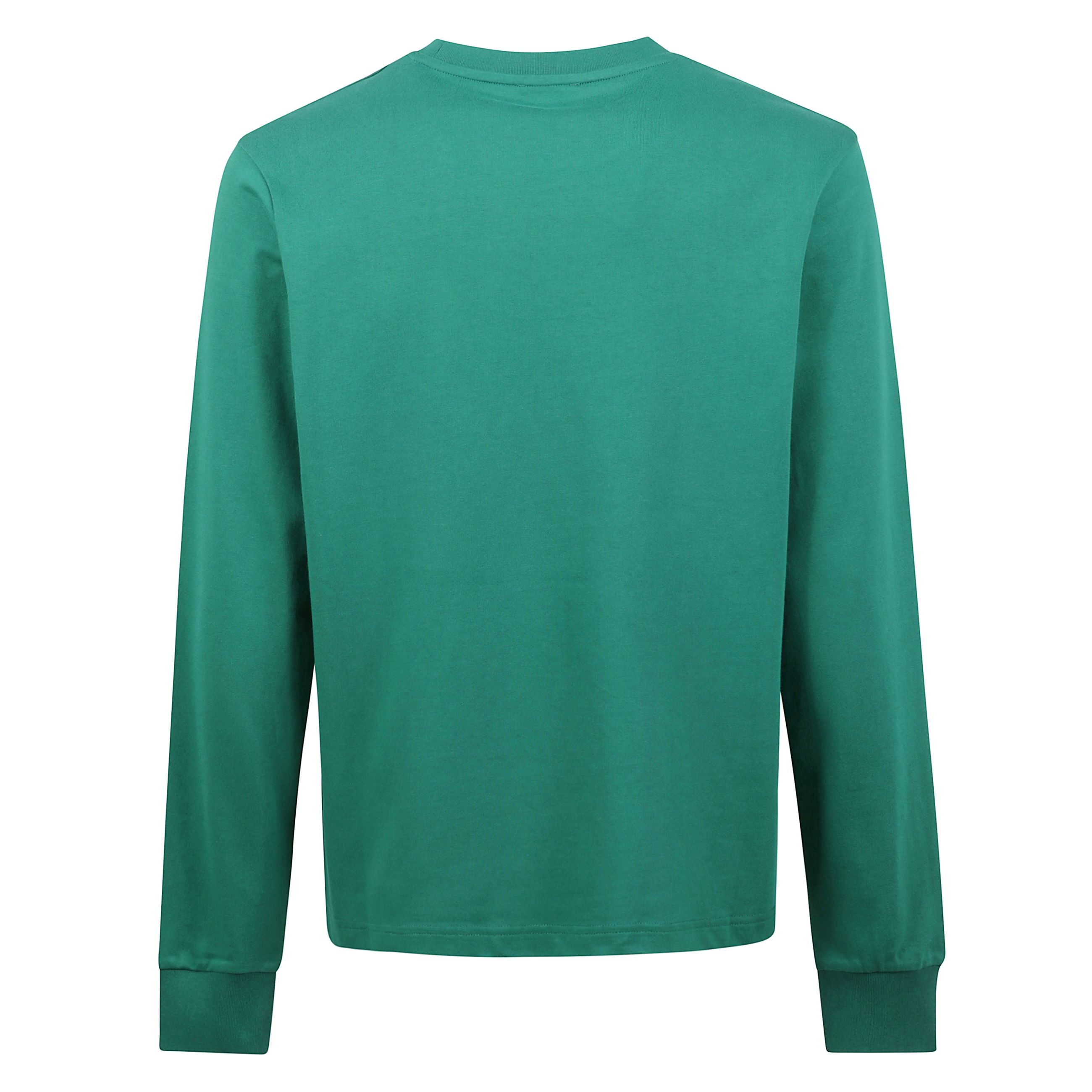 T-shirt casablanca a maniche lunghe in cotone. collo rotondo. polsini e orlo a costine. taglio dritto. logo del brand sul petto.