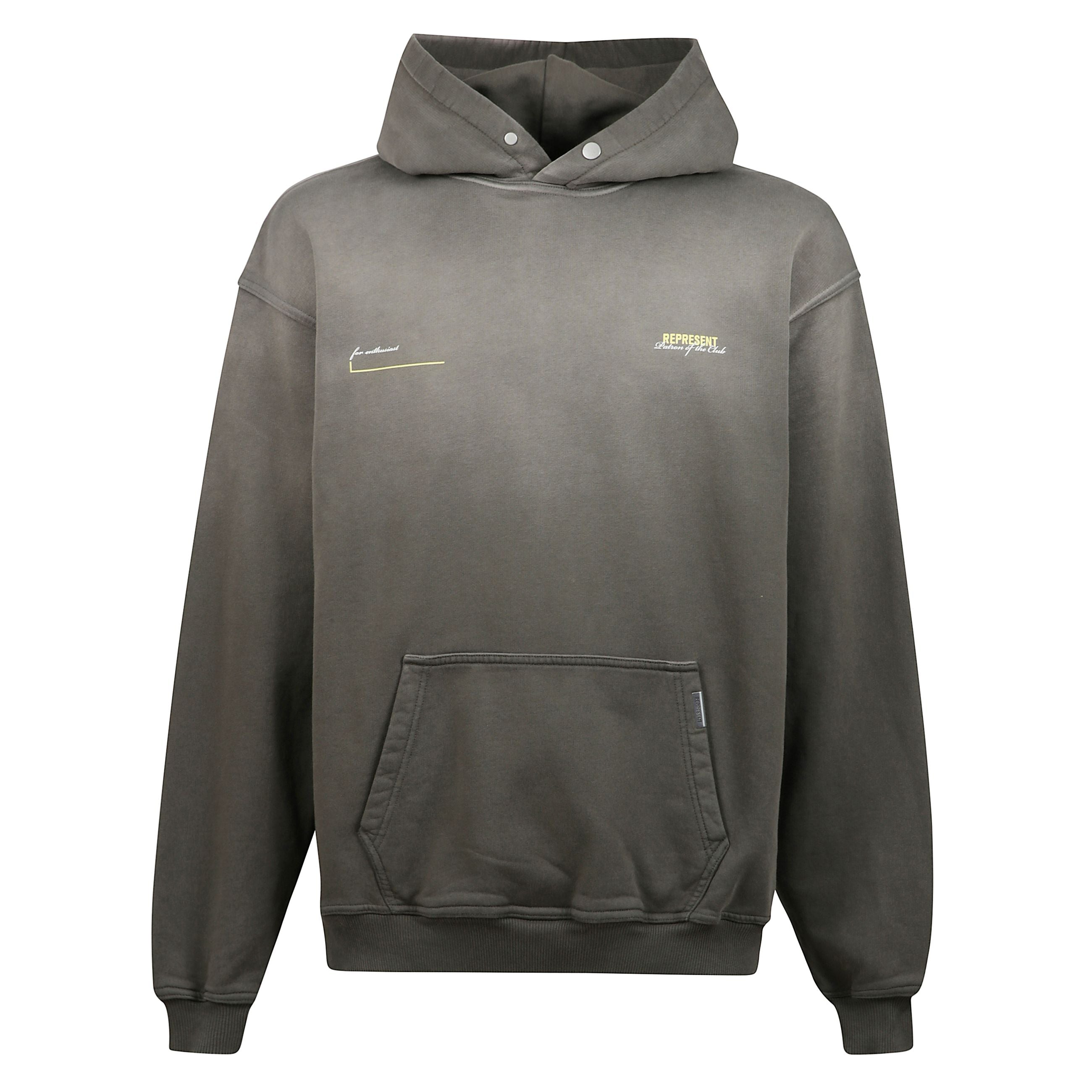 Felpa hoodie patron of the club con cappuccio, tasca frontale a canguro e stampa logo