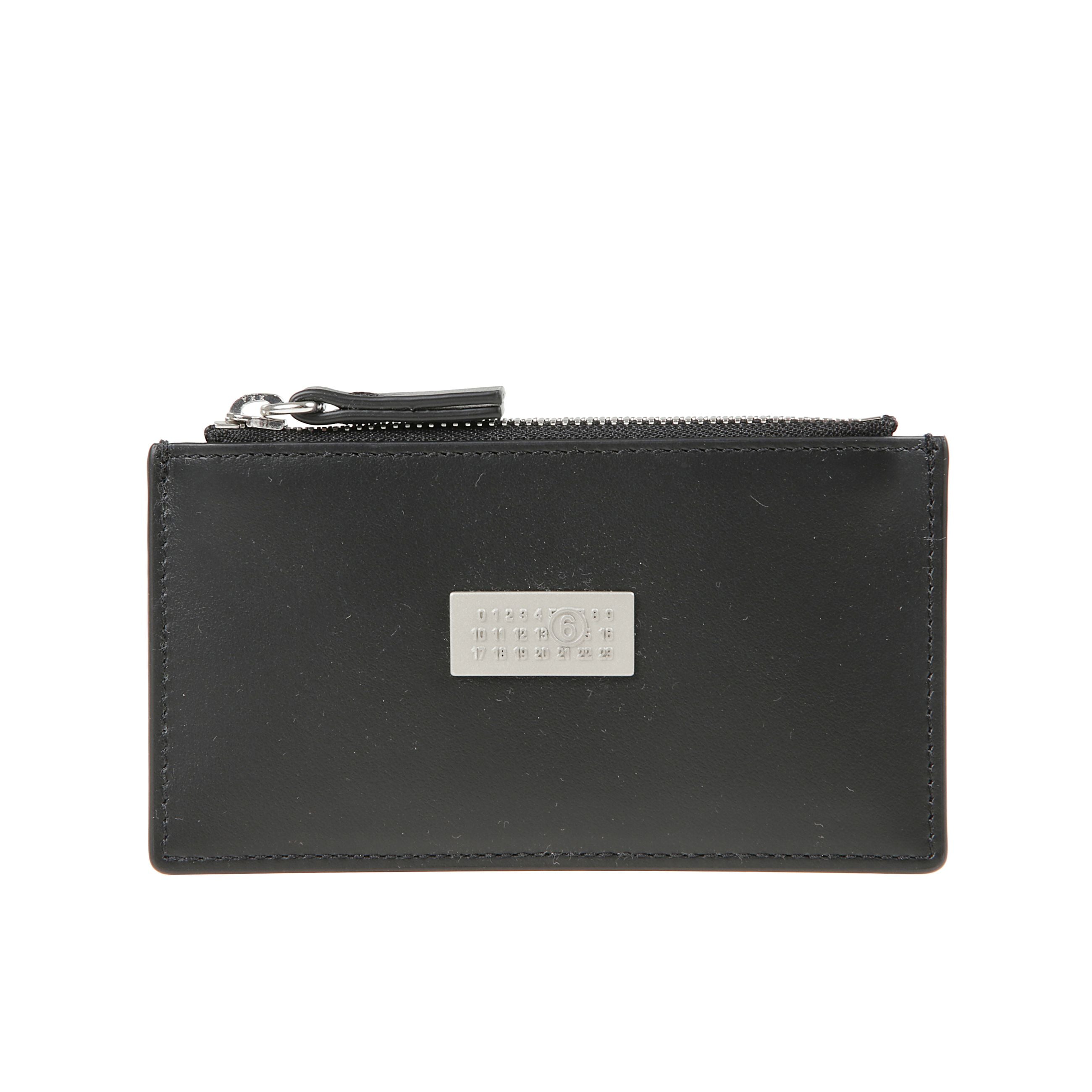 Portacarte in pelle con logo numerico