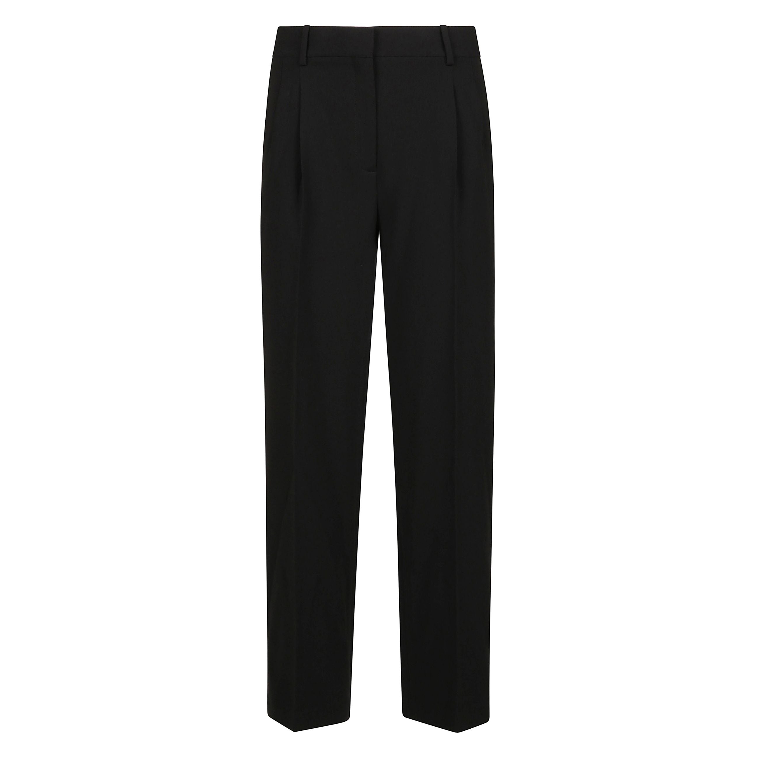 Pantalone in crepe morbido blu vita media