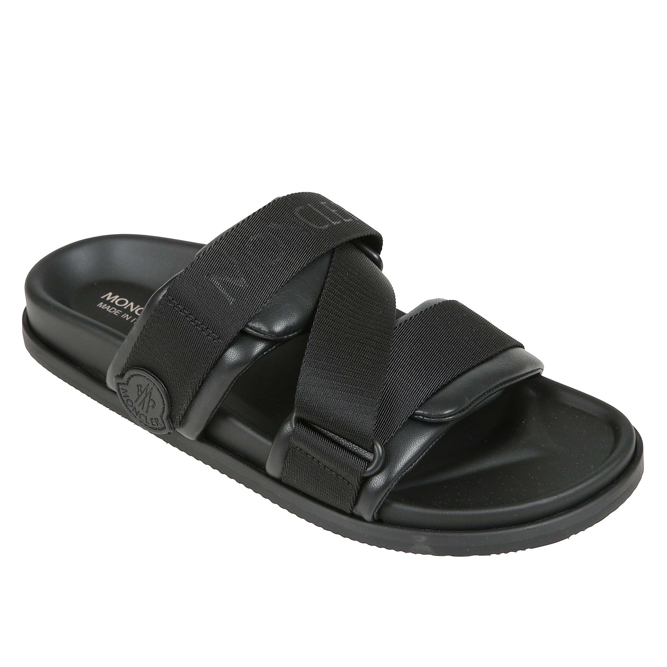 Mon summer sandals in pelle con fasce incrociate