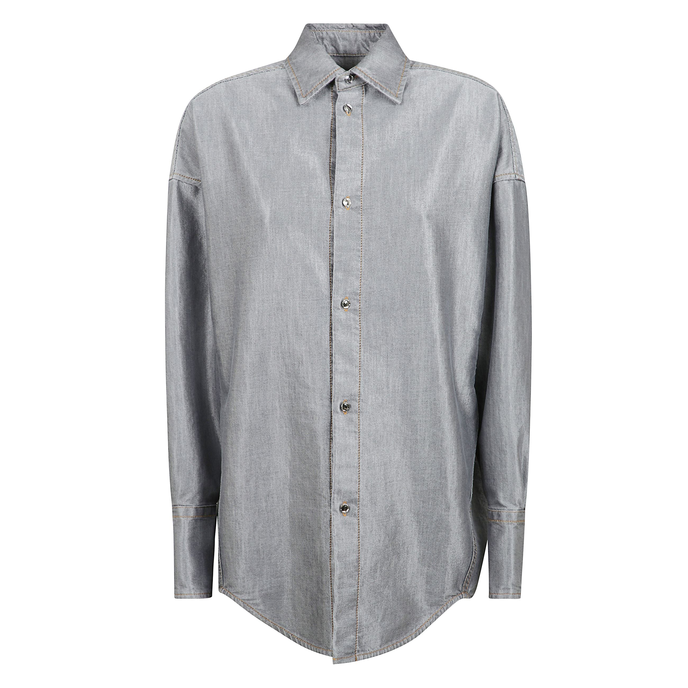 Camicia oversize in denim, con abbottonatura frontale e sui polsi