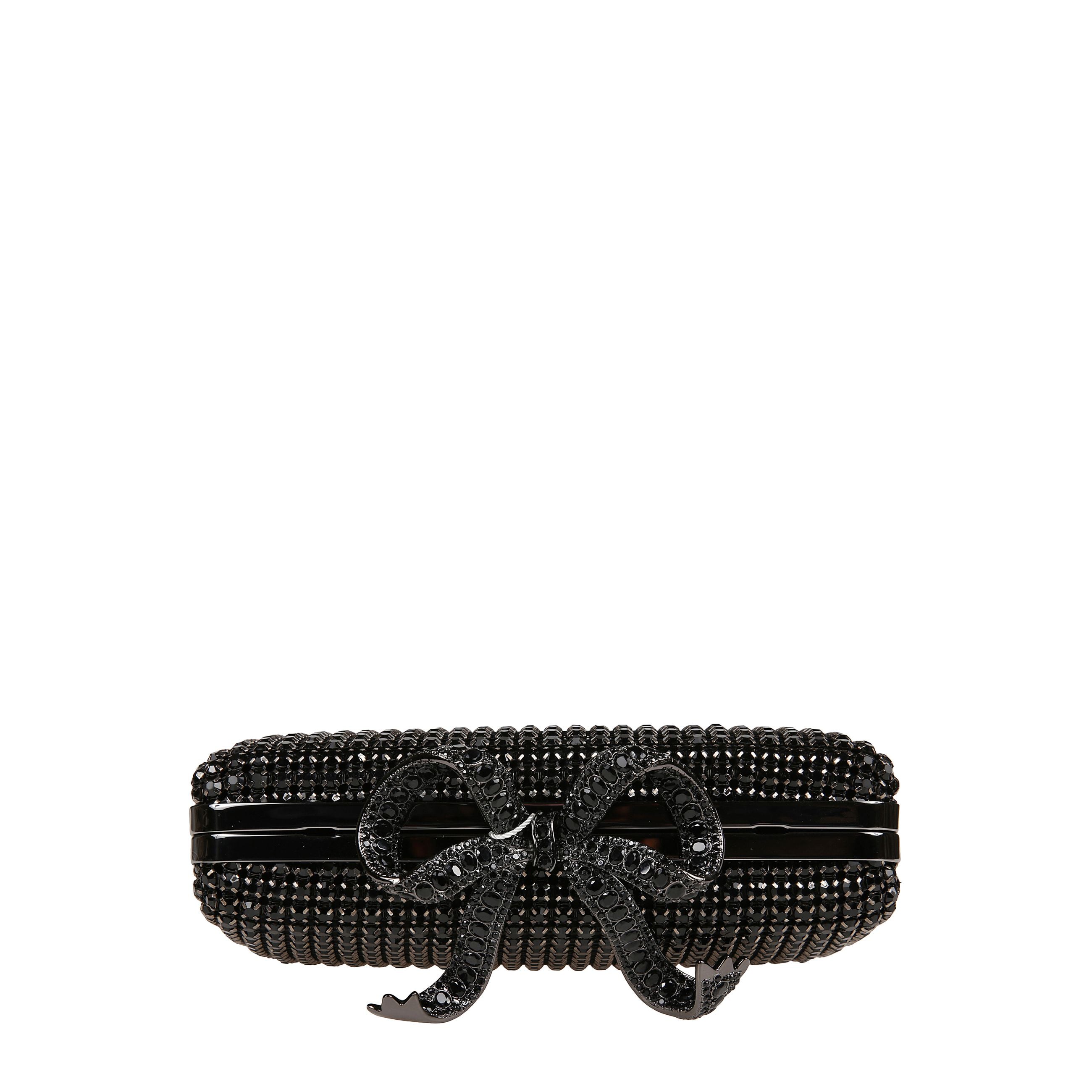Clutch con cristalli in nero