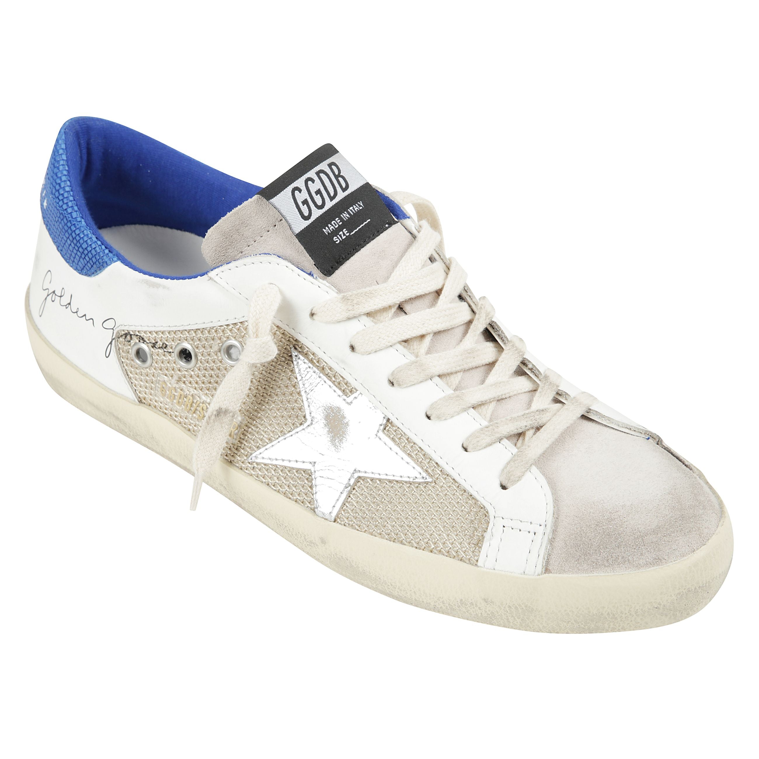 Sneakers super-star in pelle, inserti in mesh laterali