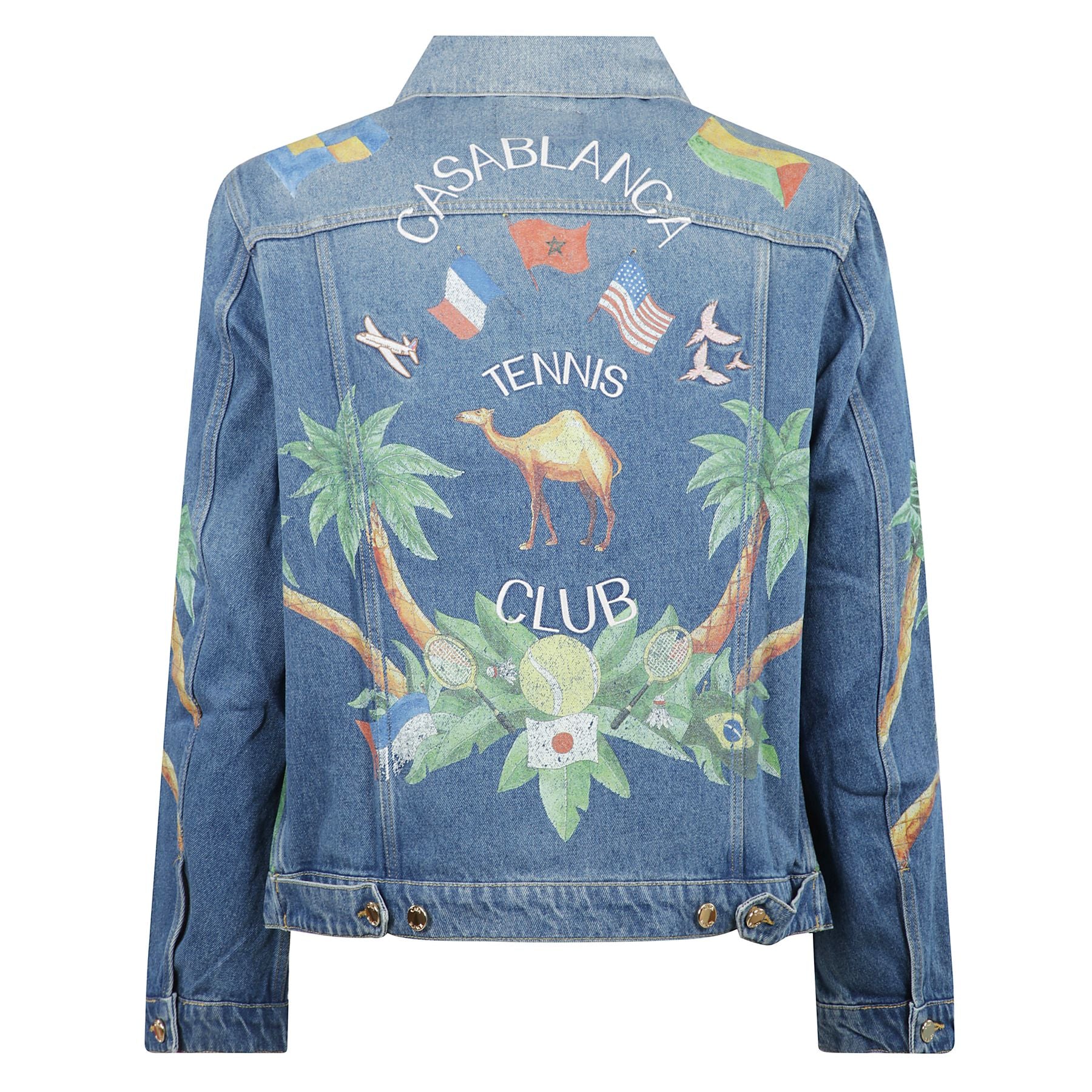Giacca in denim tennis club, stampa sul retro