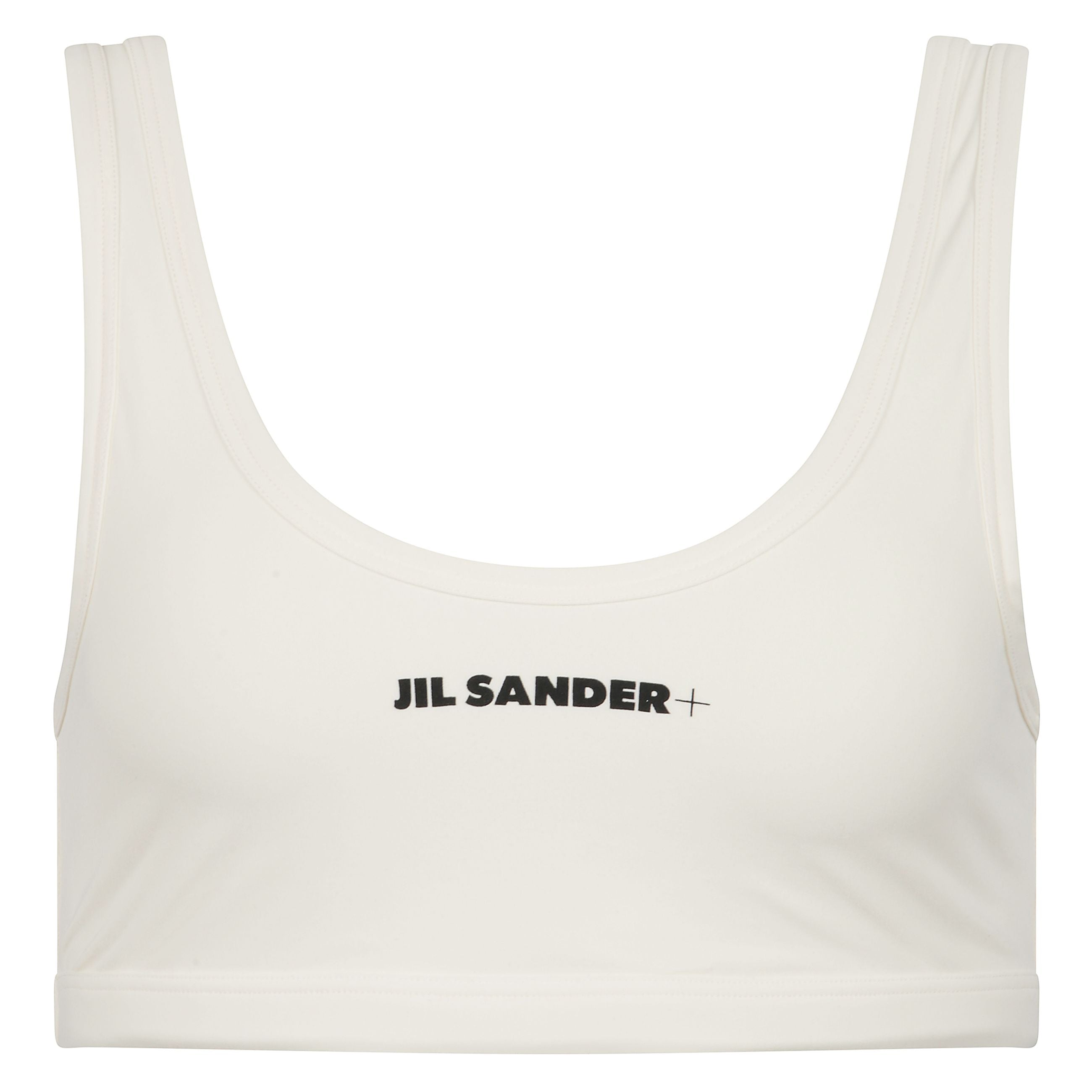 Reggiseno costume bianco con logo centrale