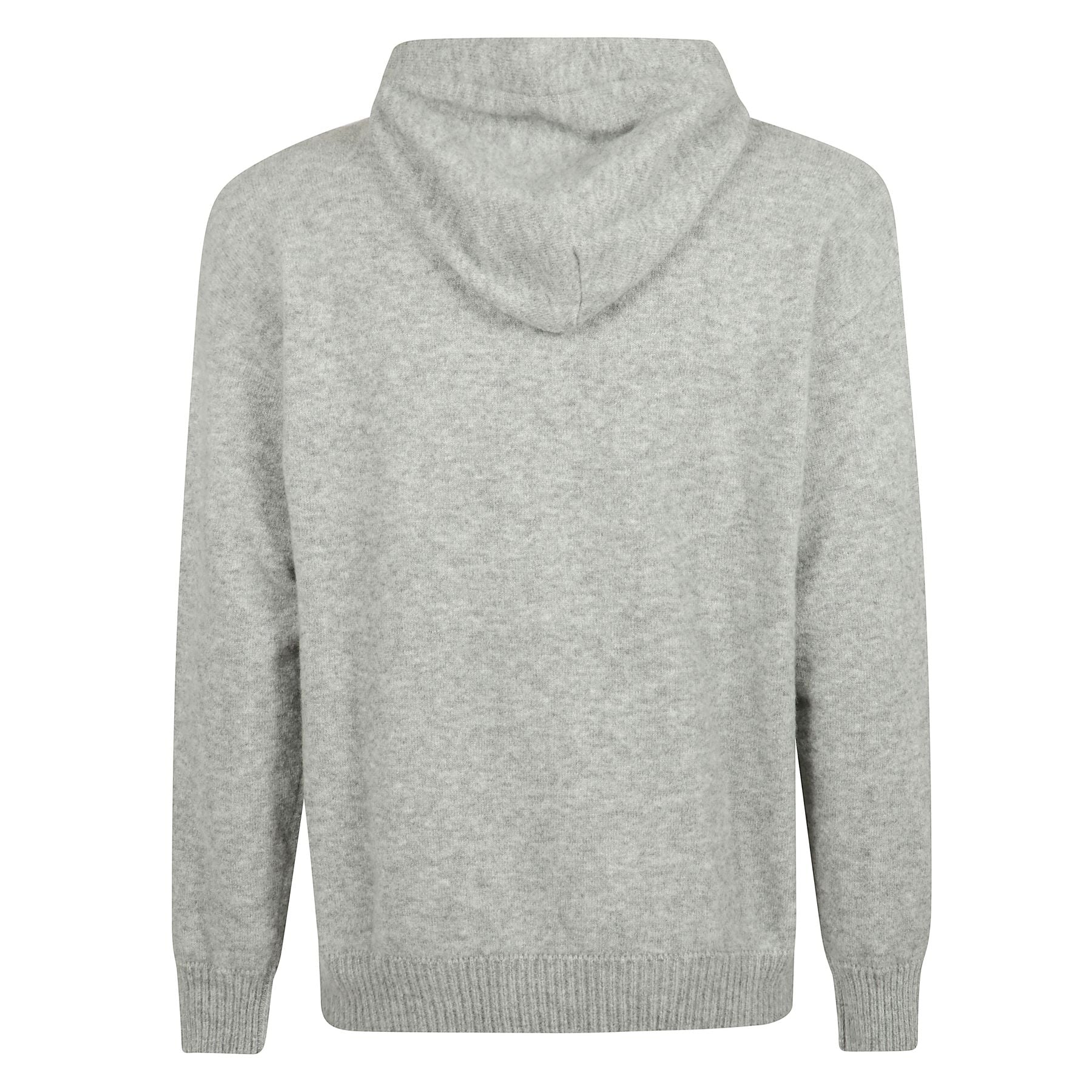 Felpa ampia, con cappuccio e coulisse regolabili. realizzata in misto cashmere e seta.