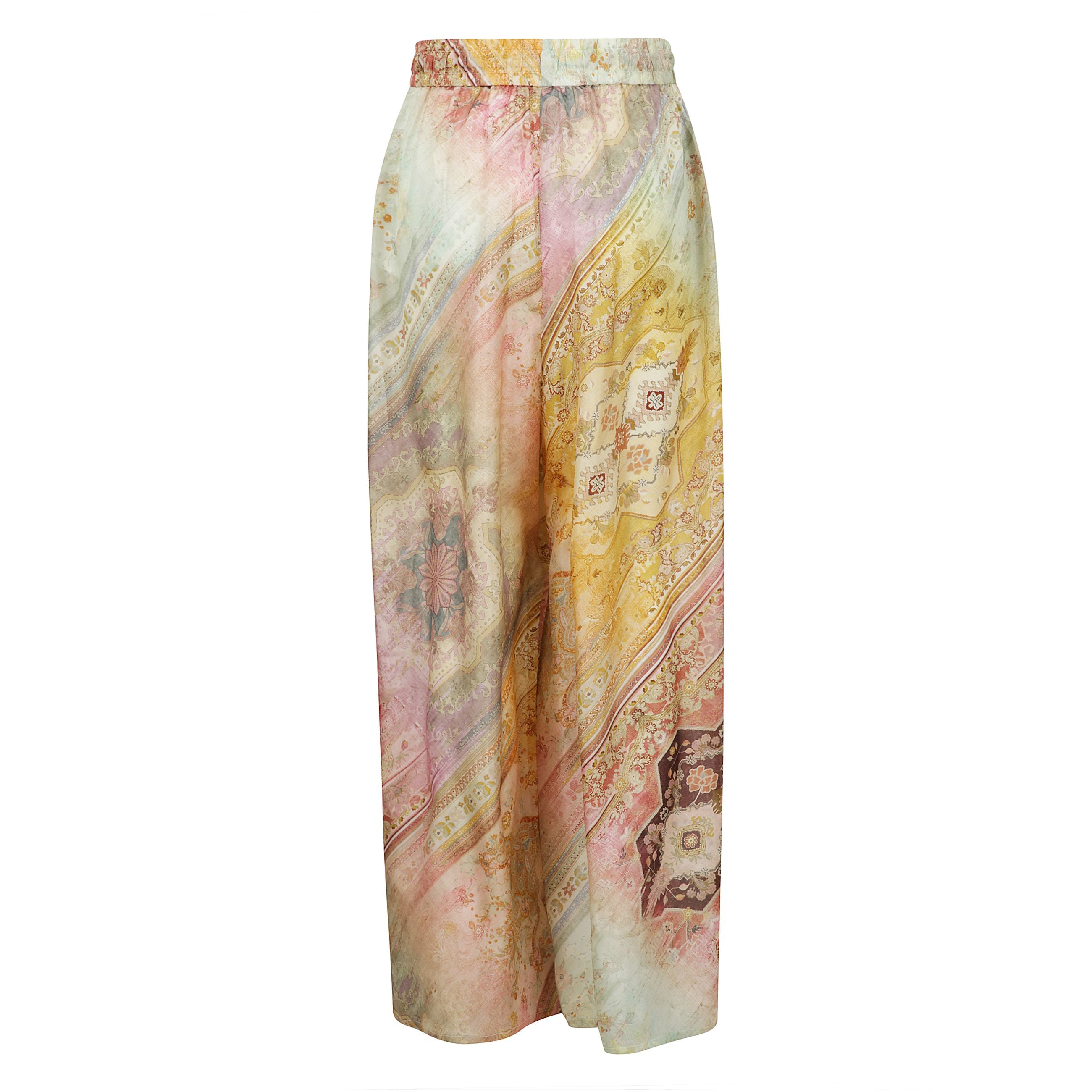 Pantaloni a palazzo tallow, vita con coulisse elasticizzata