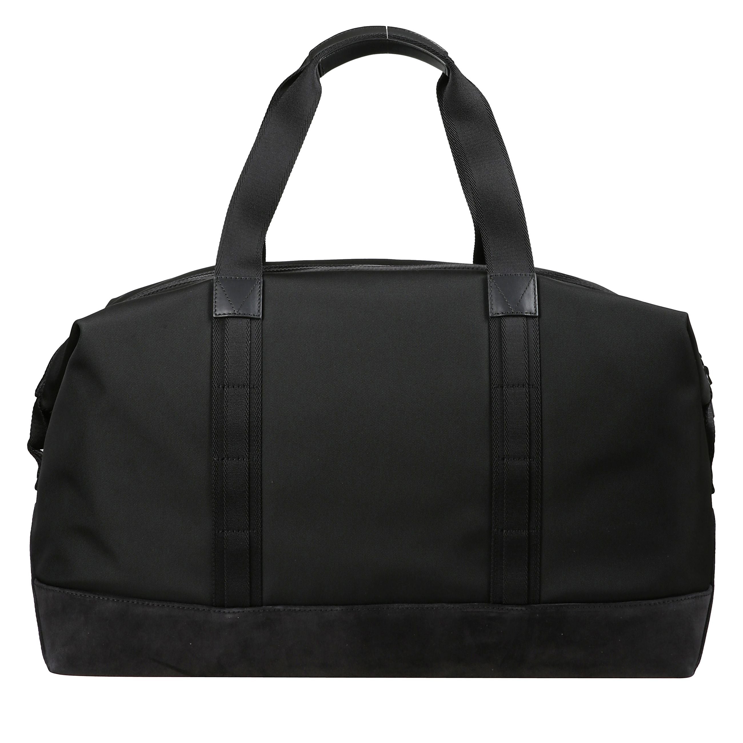 Borsone tech idrorepellente con finiture in pelle, manici e tracolla