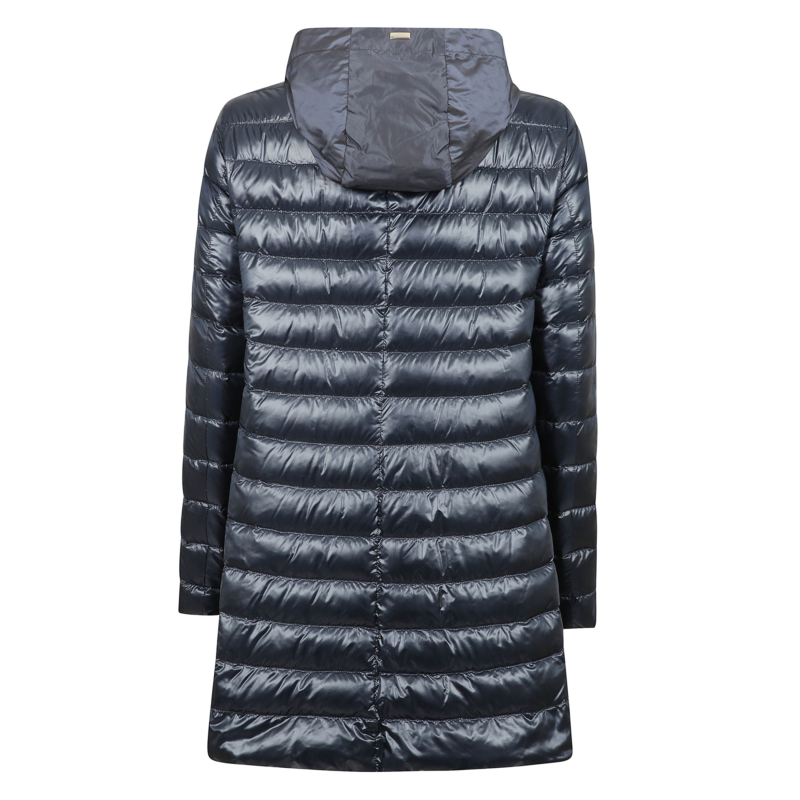 Giacca svasata con cappuccio, bande laterali a contrasto