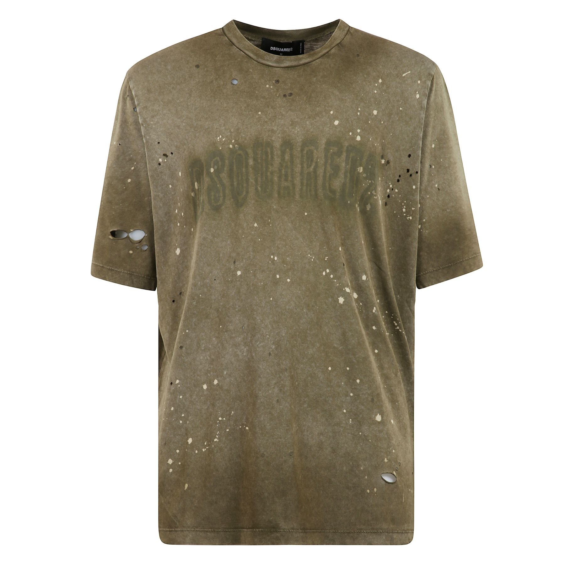 T-shirt con logo a contrasto, effetto vintage in cotone