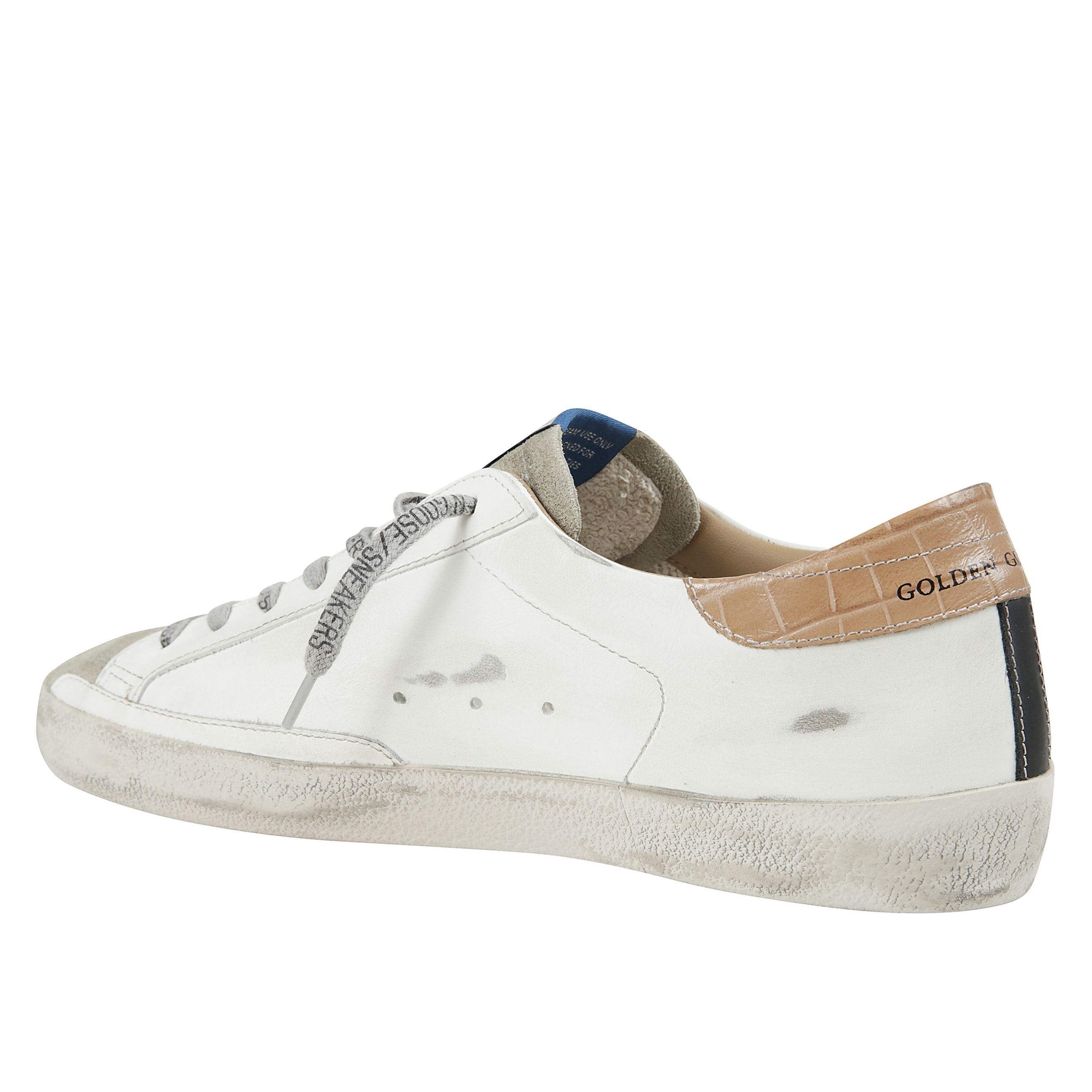 Sneakers super-star con stella nera vintage in pelle