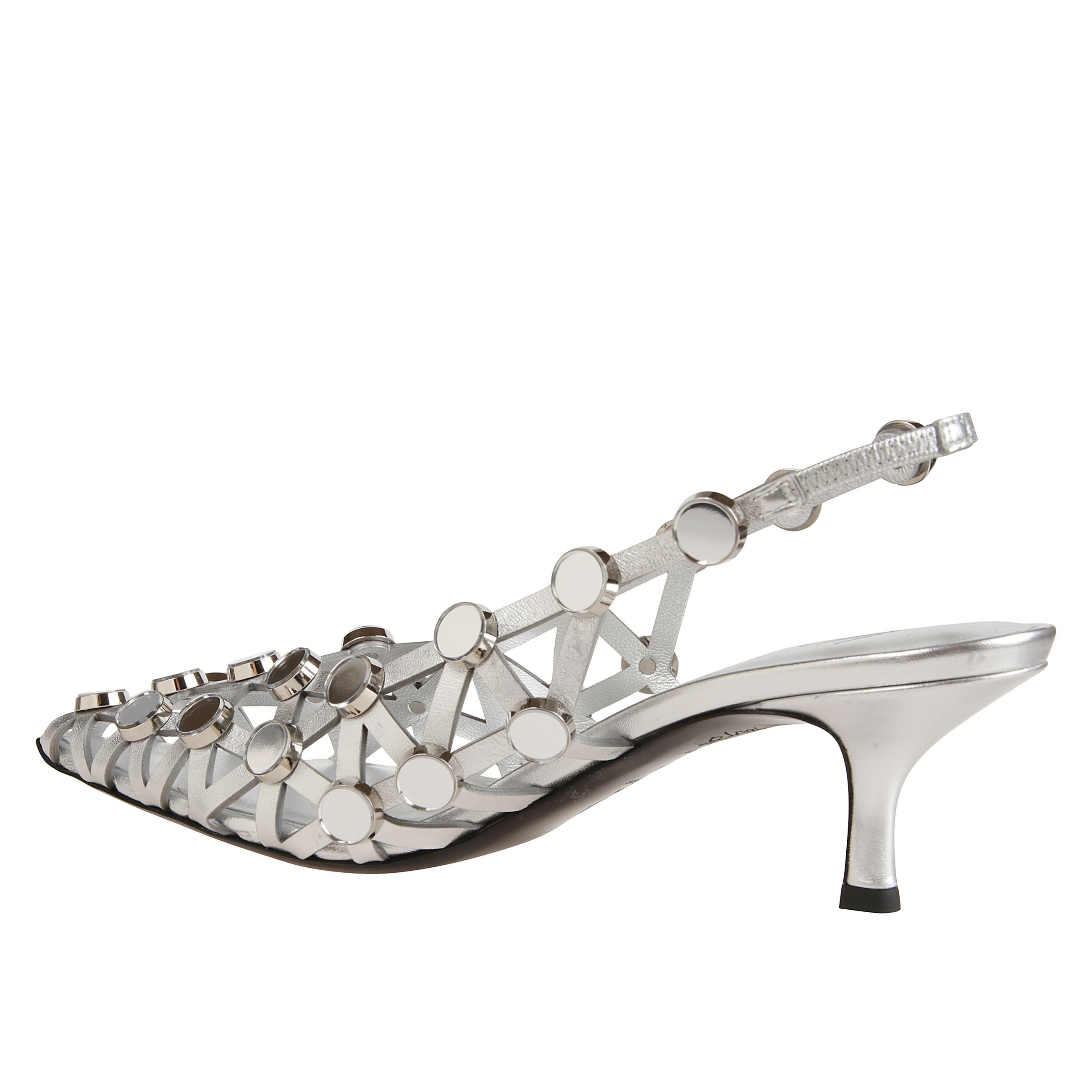 Pumps grid con cinturino posteriore 50mm e fascia elasticizzata sul tallone