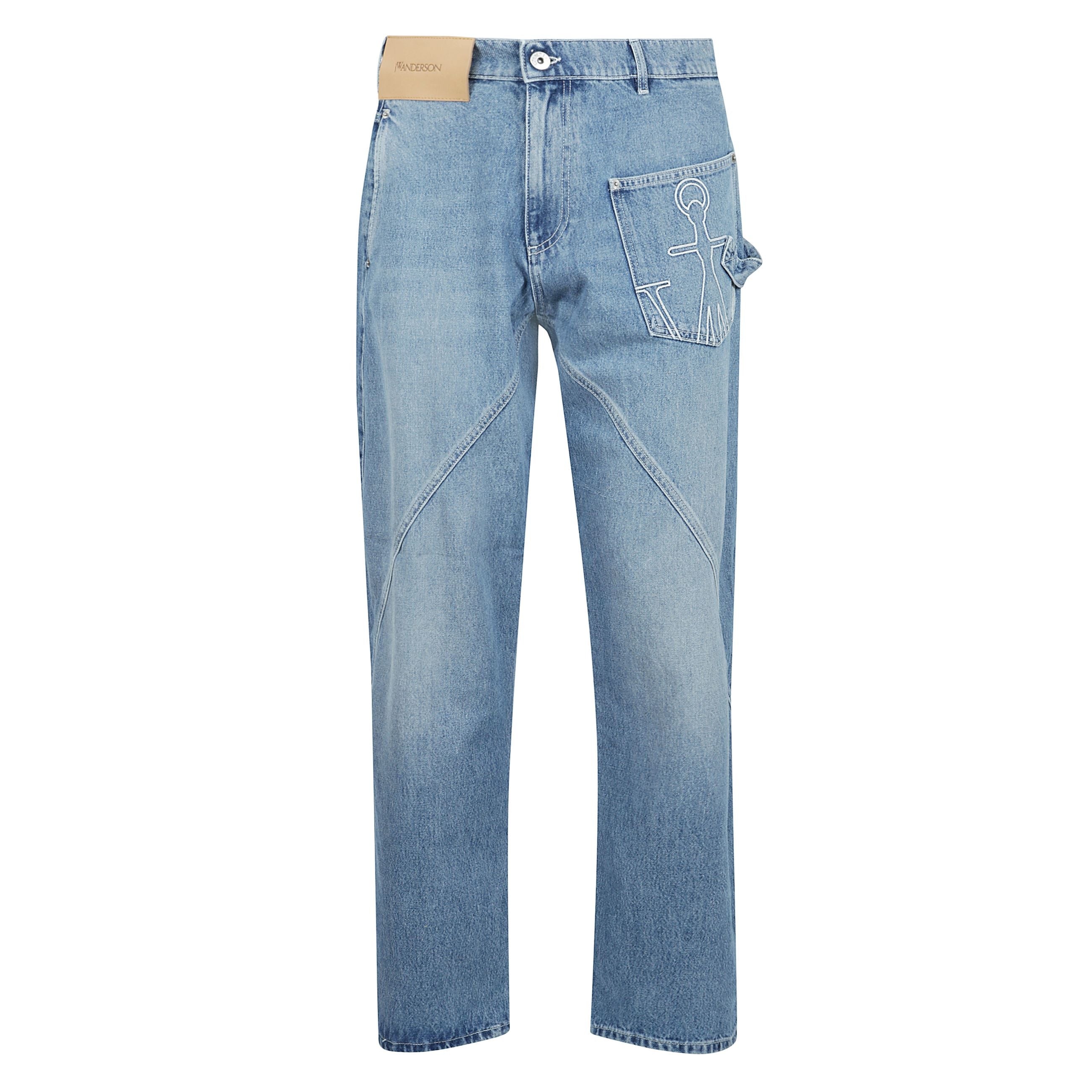 Twisted workwear jeans chiusura con zip nascosta e bottone con passanti e due tasche laterali, tasca frontale applicata