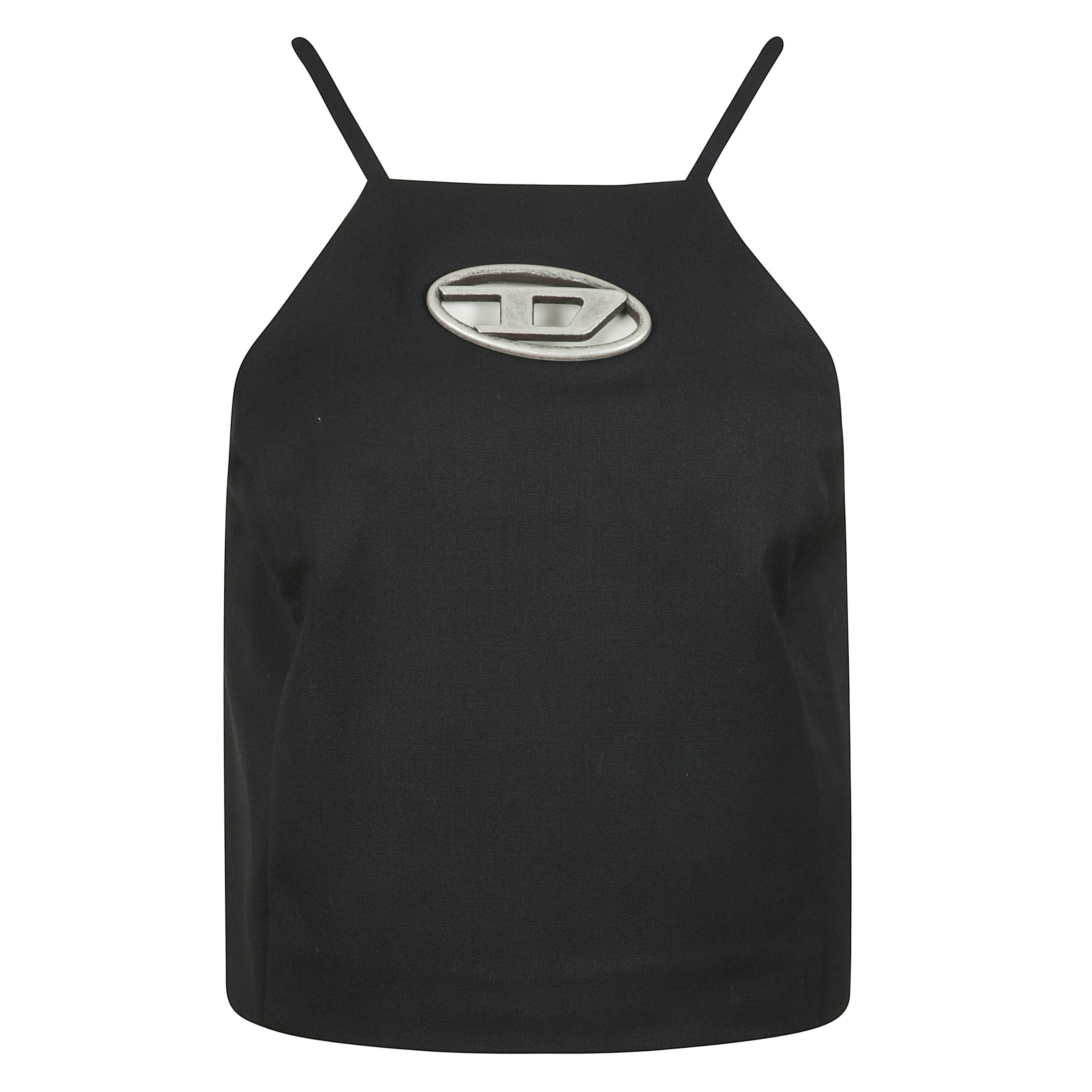 Top in twill con oval d in metallo