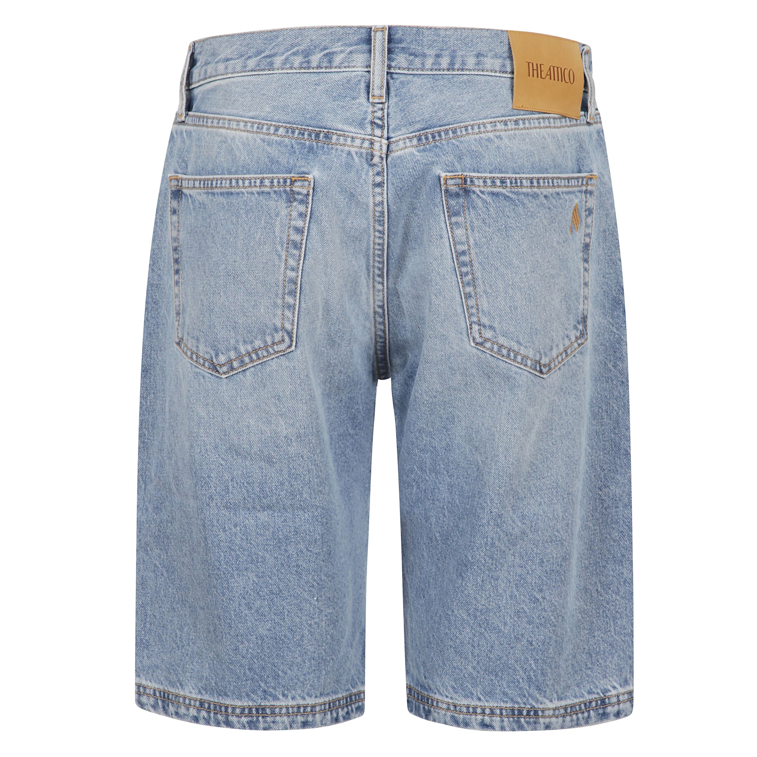 Pantaloncino in denim a 5 tasche con bottone e zip