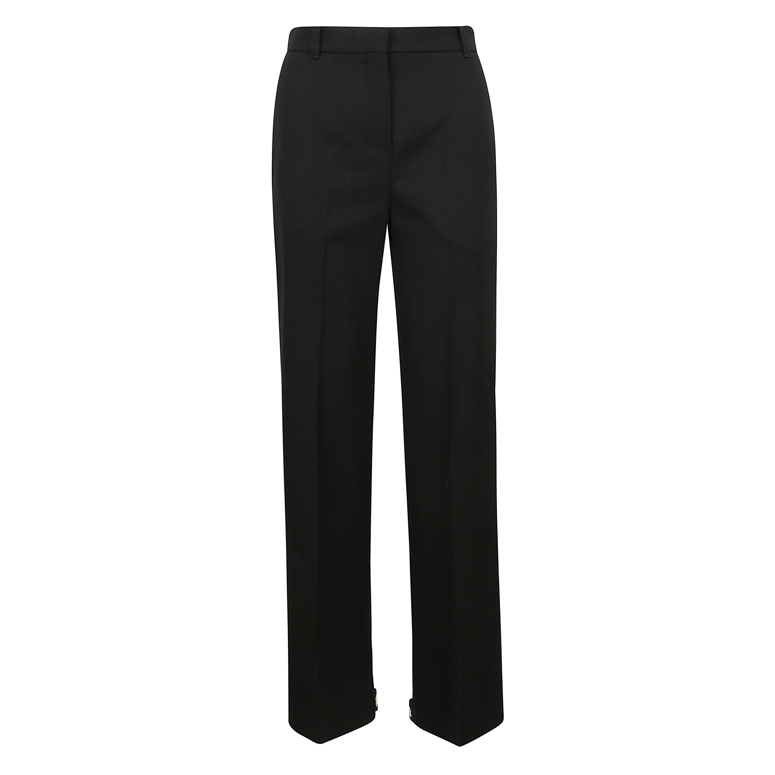 Pantaloni sartoriali reversibili a vita alta, zip e bottone a pressione sul retro della gamba per regolare la forma