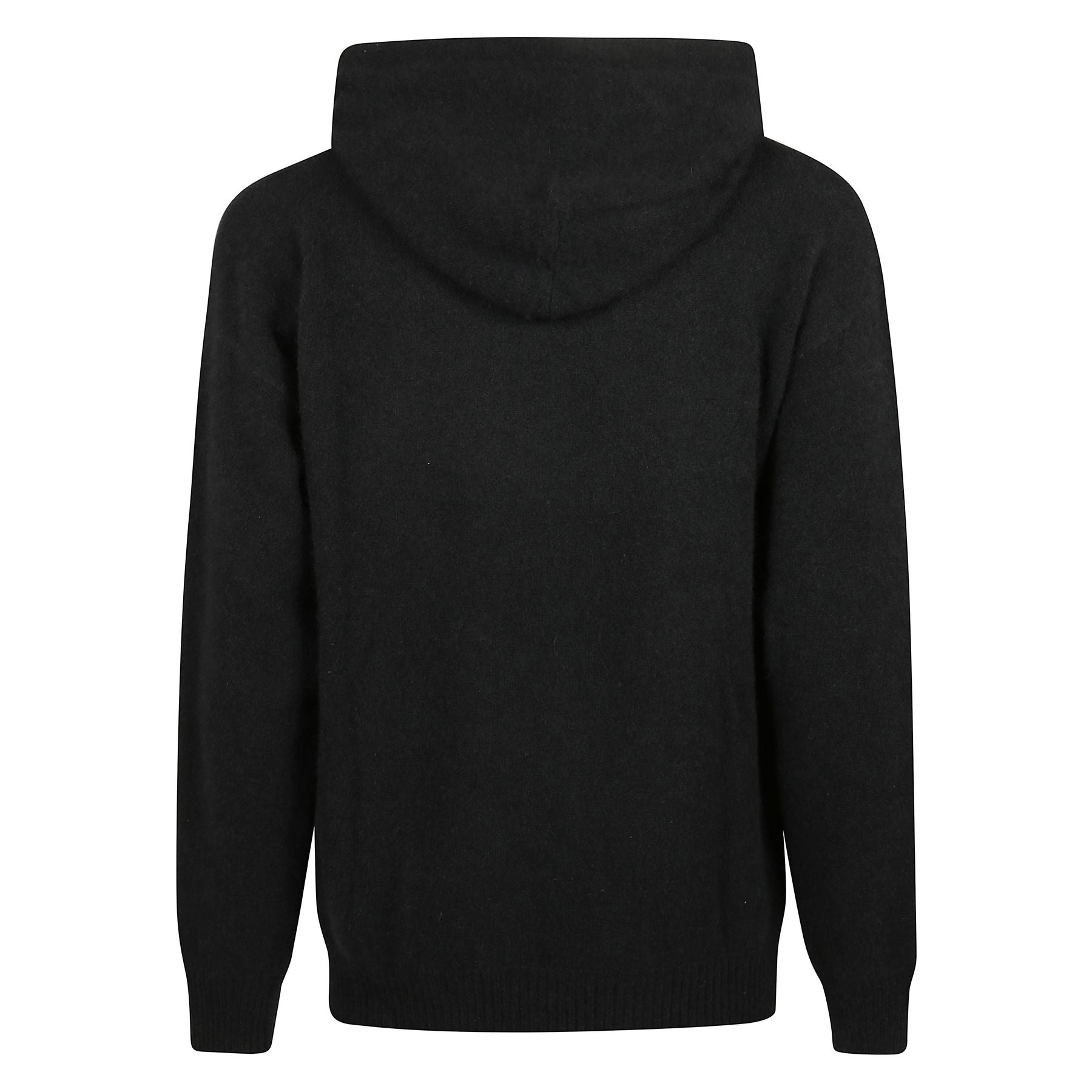 Felpa ampia, con cappuccio e coulisse regolabili. realizzata in misto cashmere e seta.