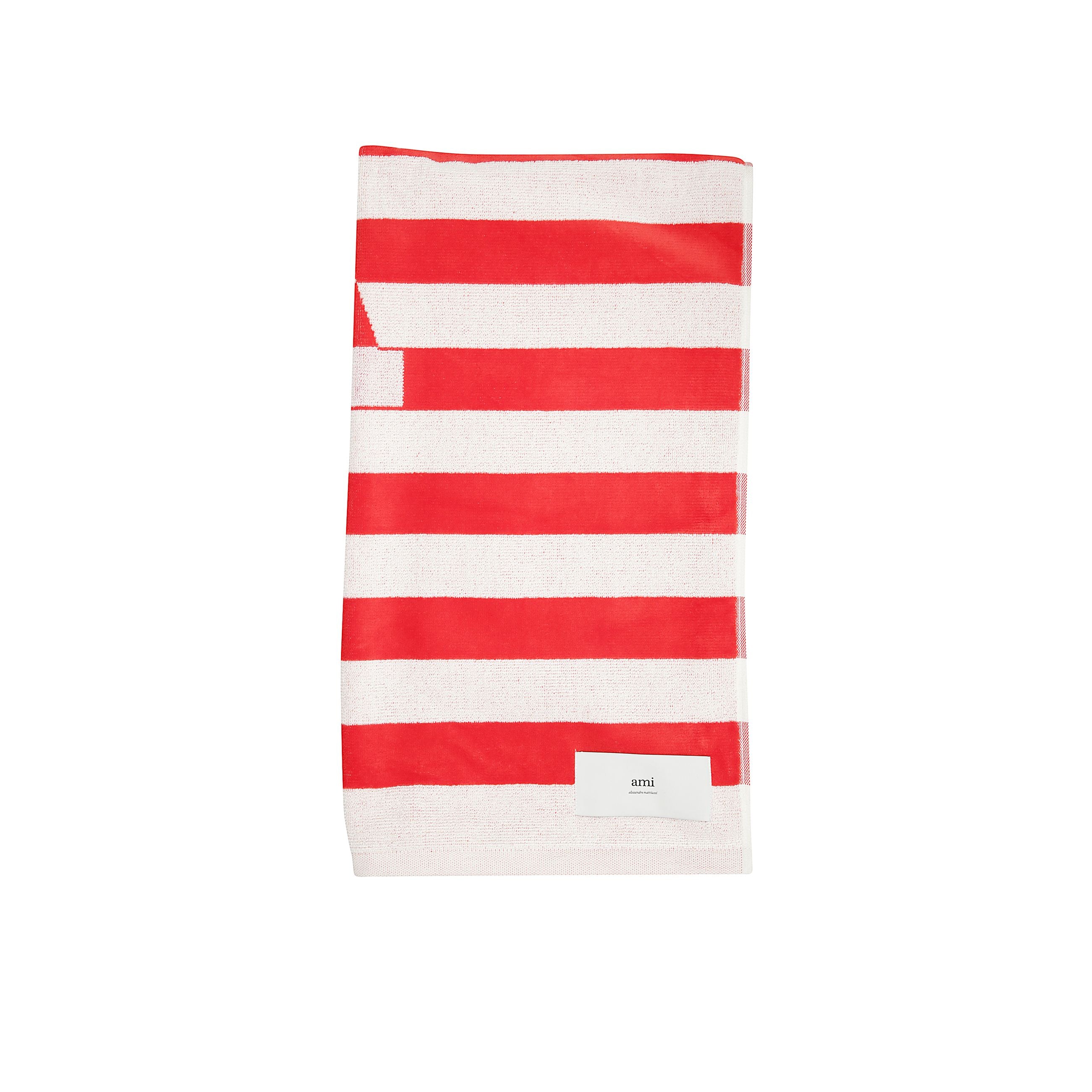 Telo mare in cotone con logo ami de coeur jacquard