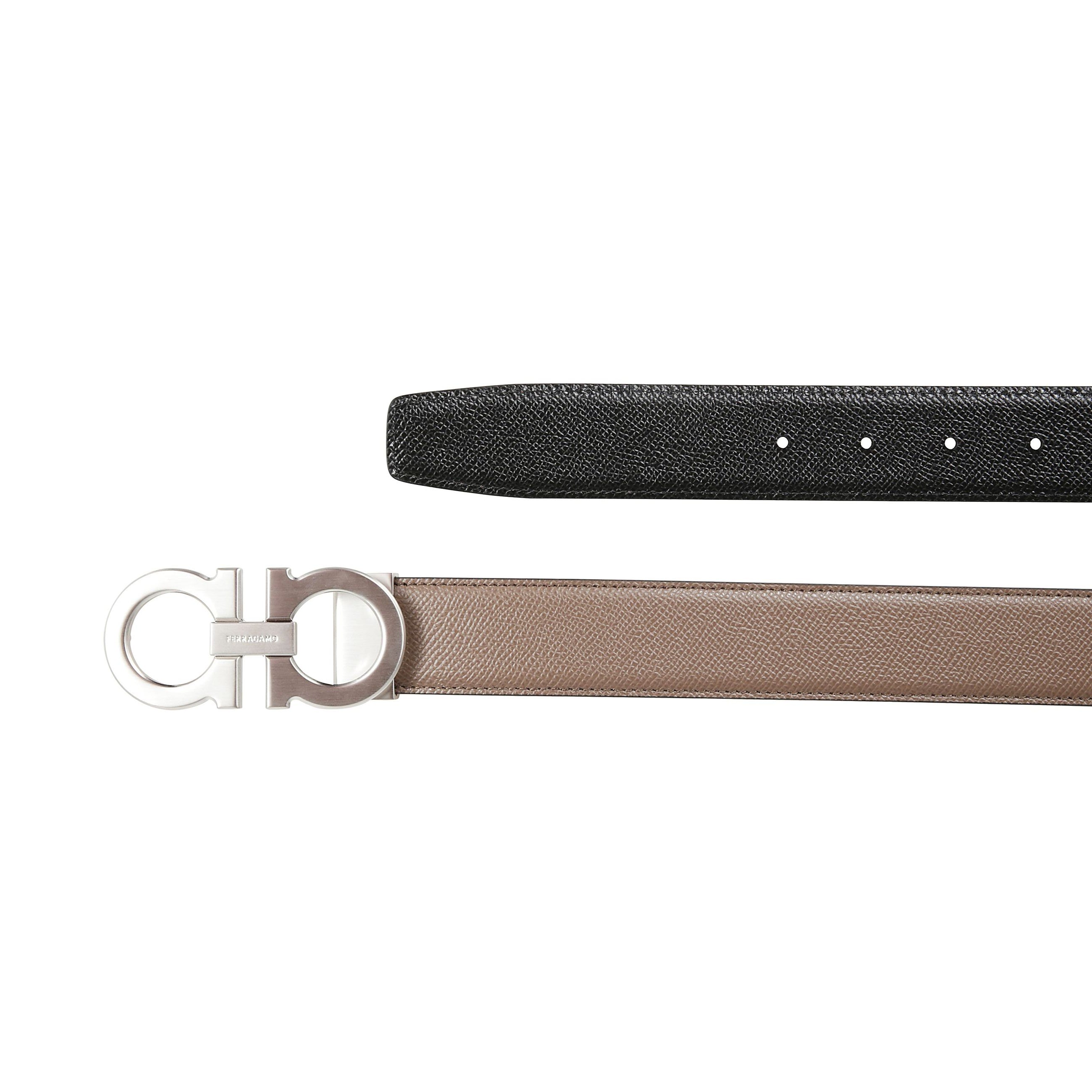 Cintura gancini reversibile e lunghezza regolabile regolabile in vitello martellato