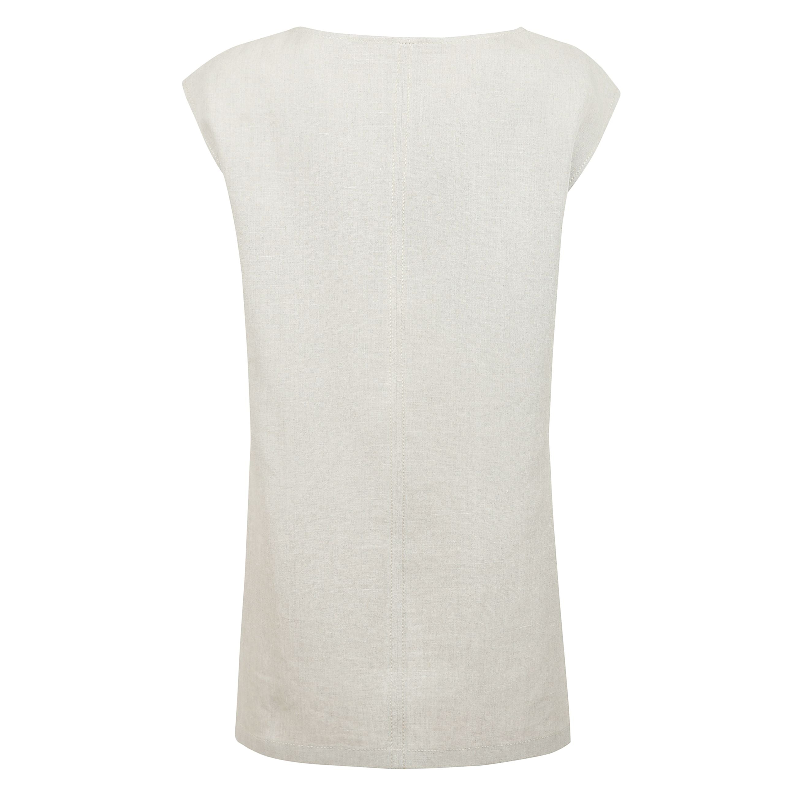 Casacca in lino con una silhouette morbida e lo scollo a fessura.