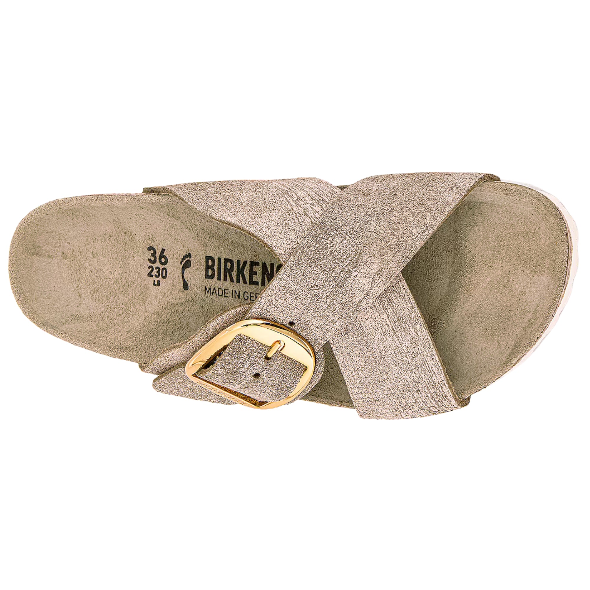 Siena Big Buckle Suede Leather Washed Metallic Rose Gold