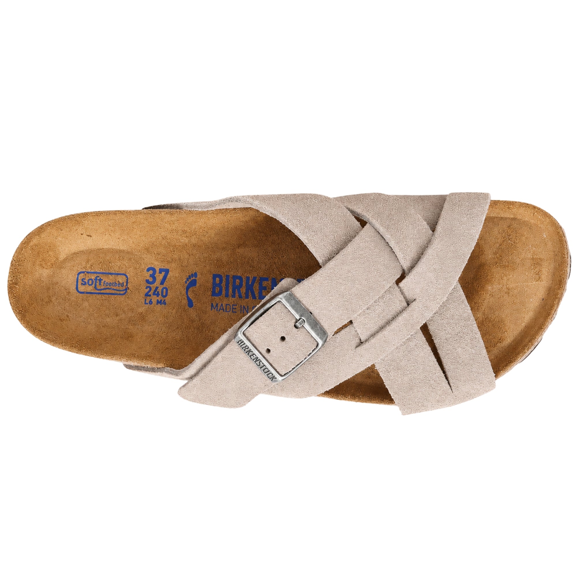Lugano Soft Footbed Suede Leather Stone Coin