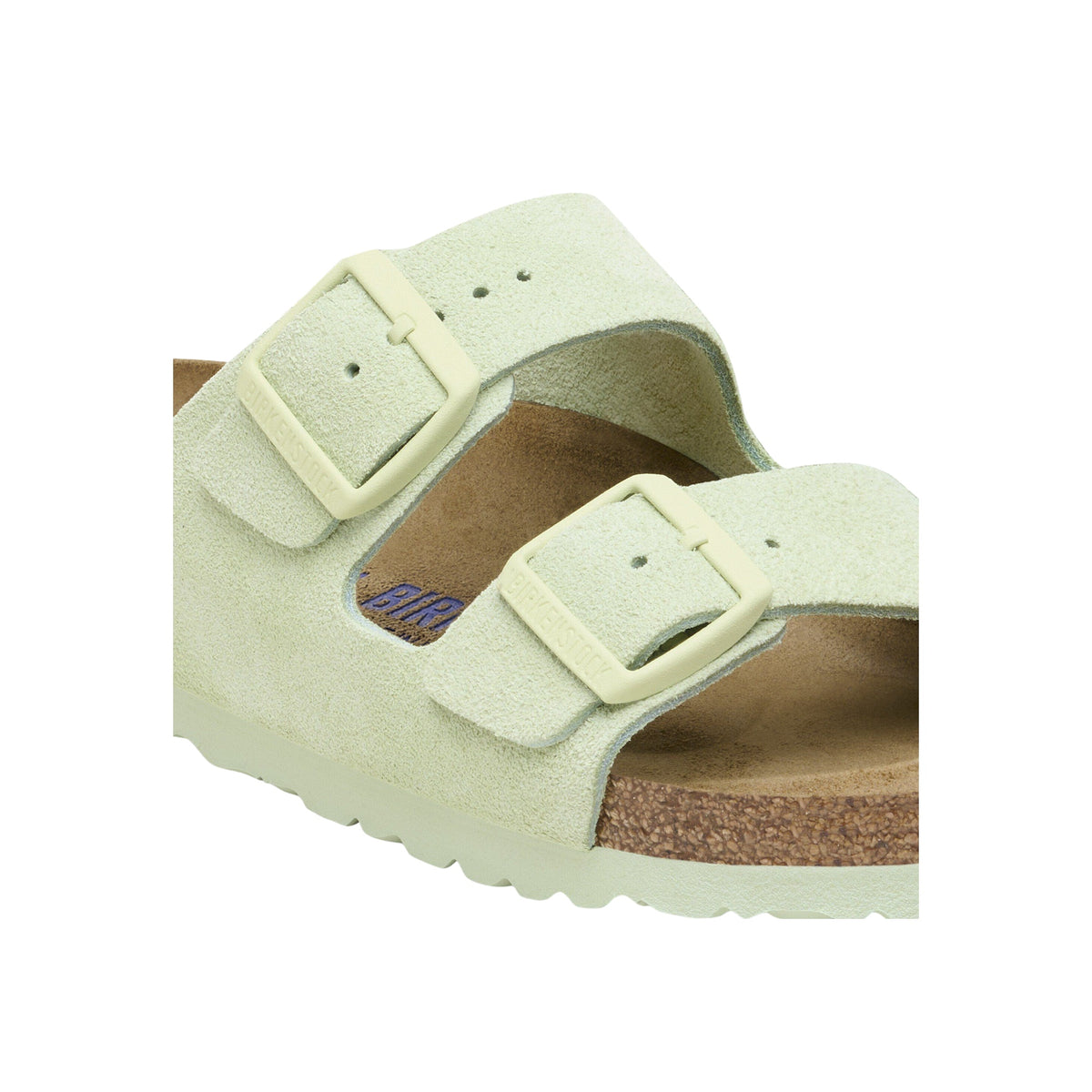Birkenstock Arizona Soft Footbed Suede Leather Faded Lime